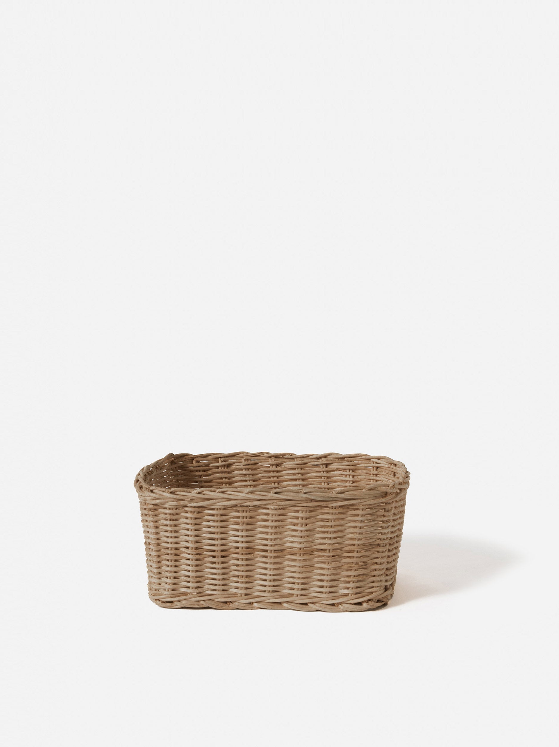 Rectangle Rattan Basket Brown / X-Small