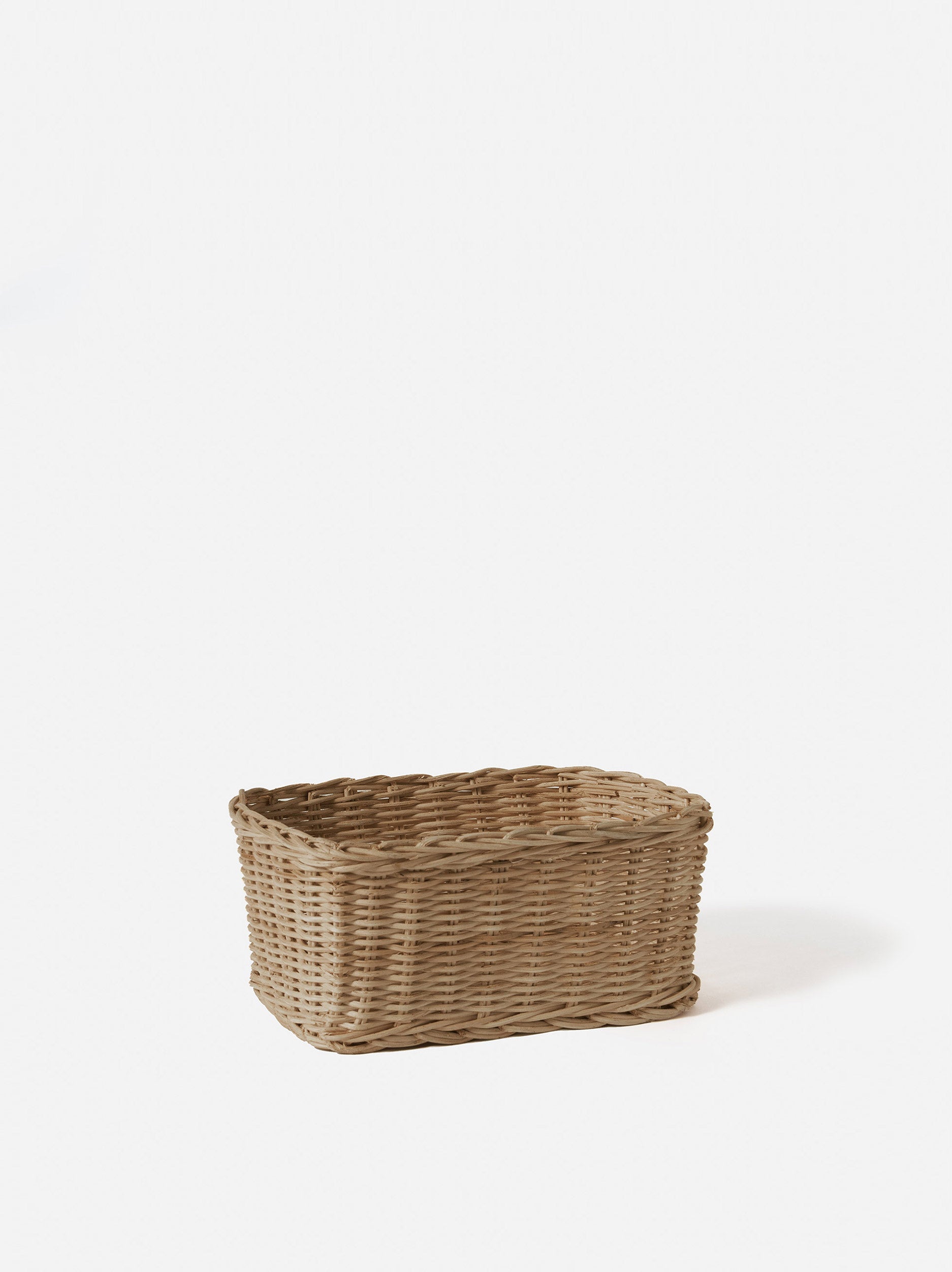 Rectangle Rattan Basket Brown / X-Small