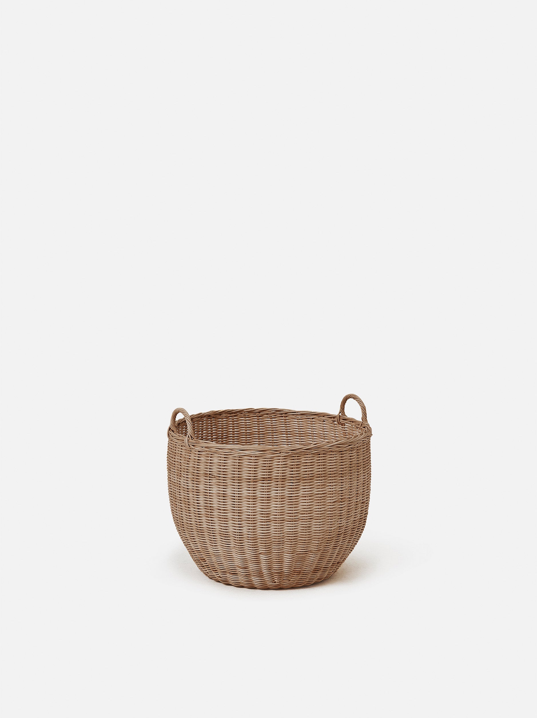 Round Rattan Basket Brown / One Size