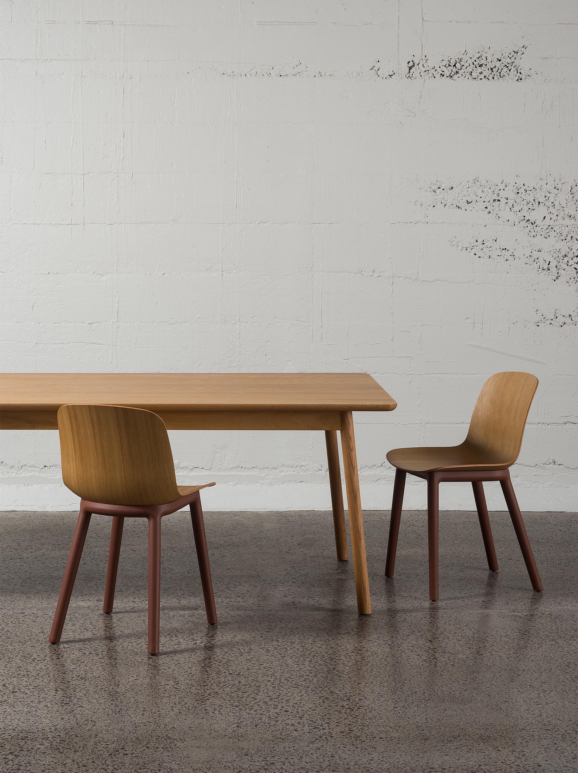Acre Chair Eco Plastic Oak/Brick Red / One Size