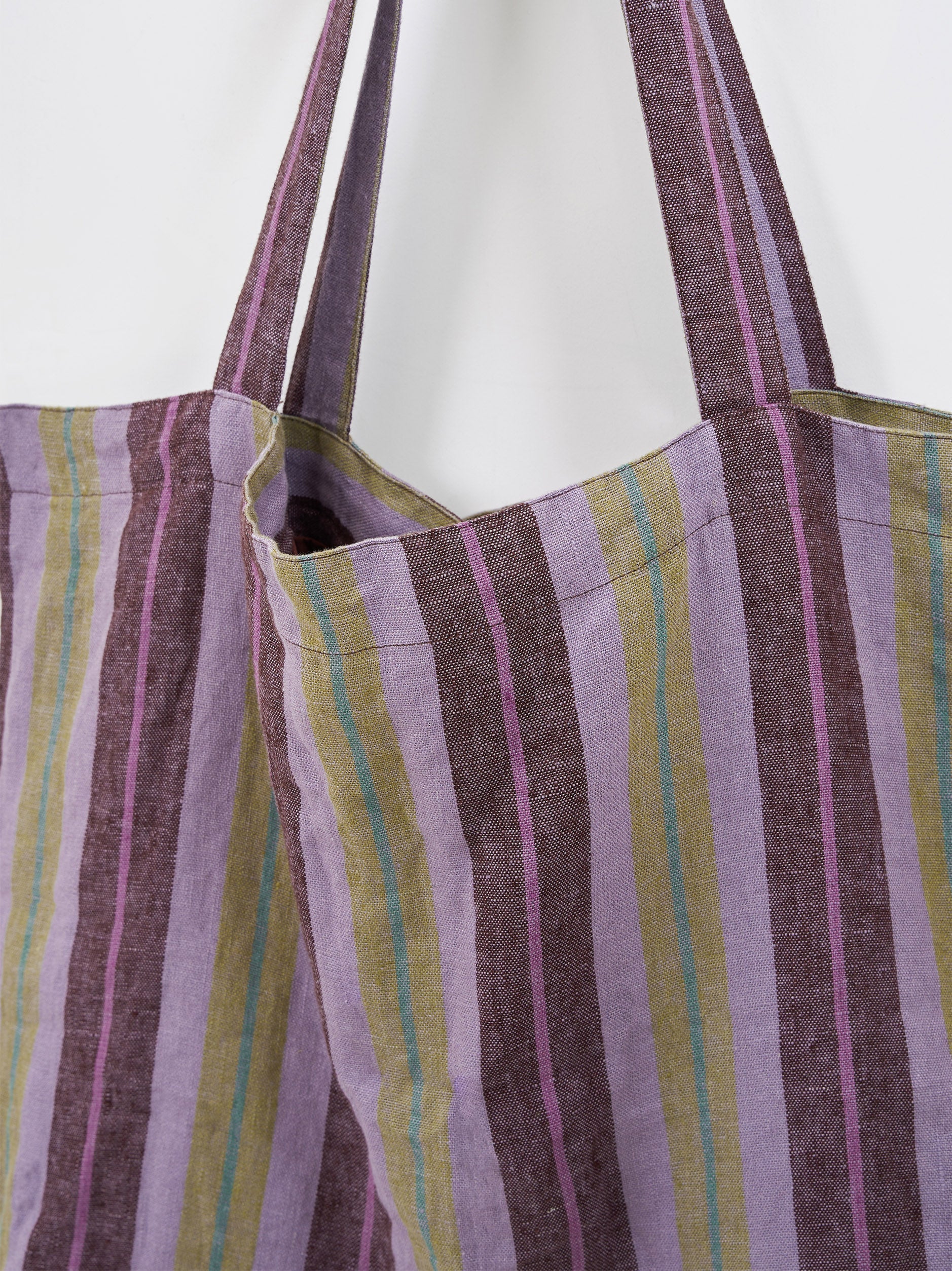 Biarritz Striped Market Bag Purple/Multi / 60x13x40cmh