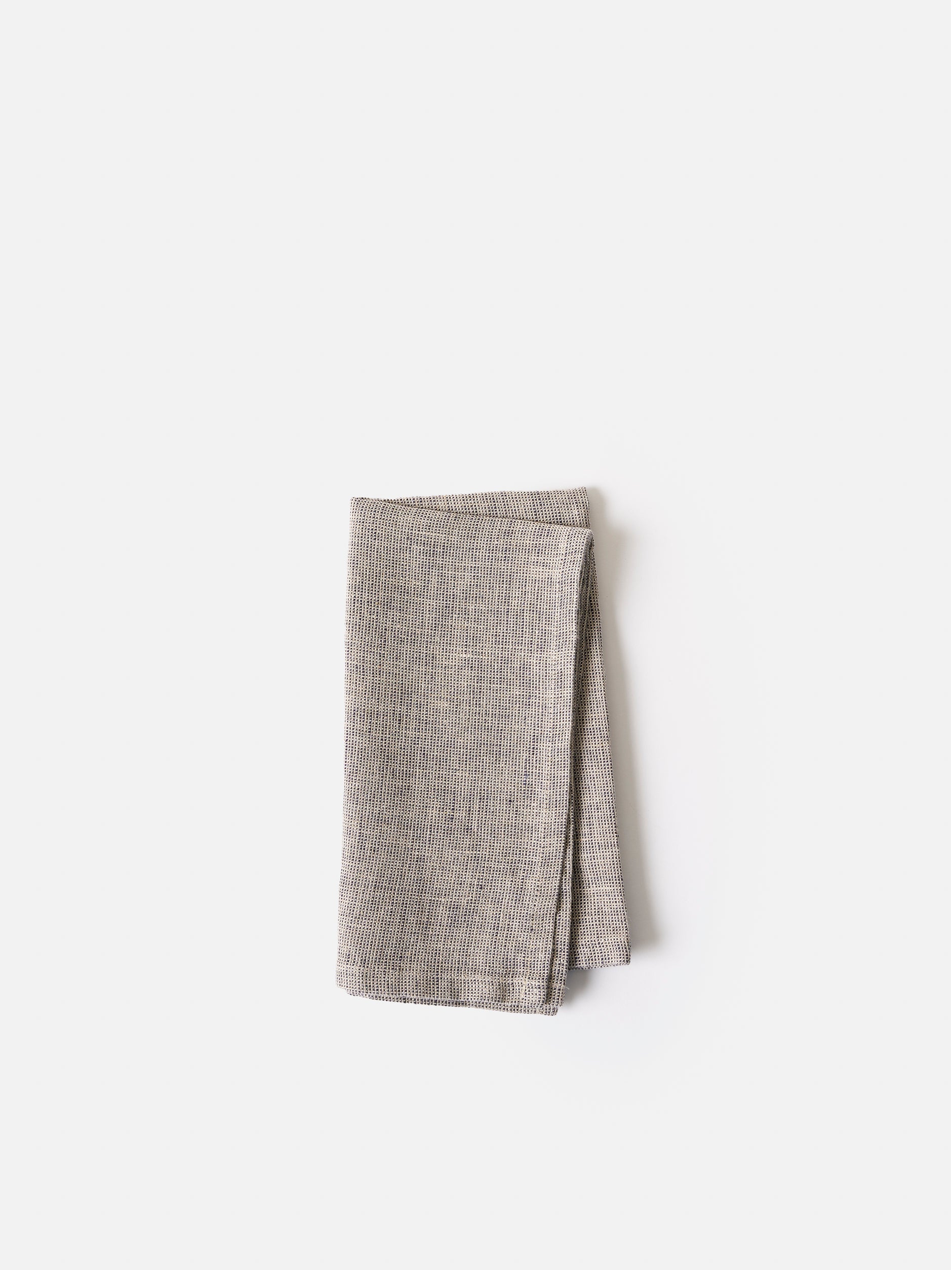 Chambray Linen Napkin Black/Natural / 45x45cm