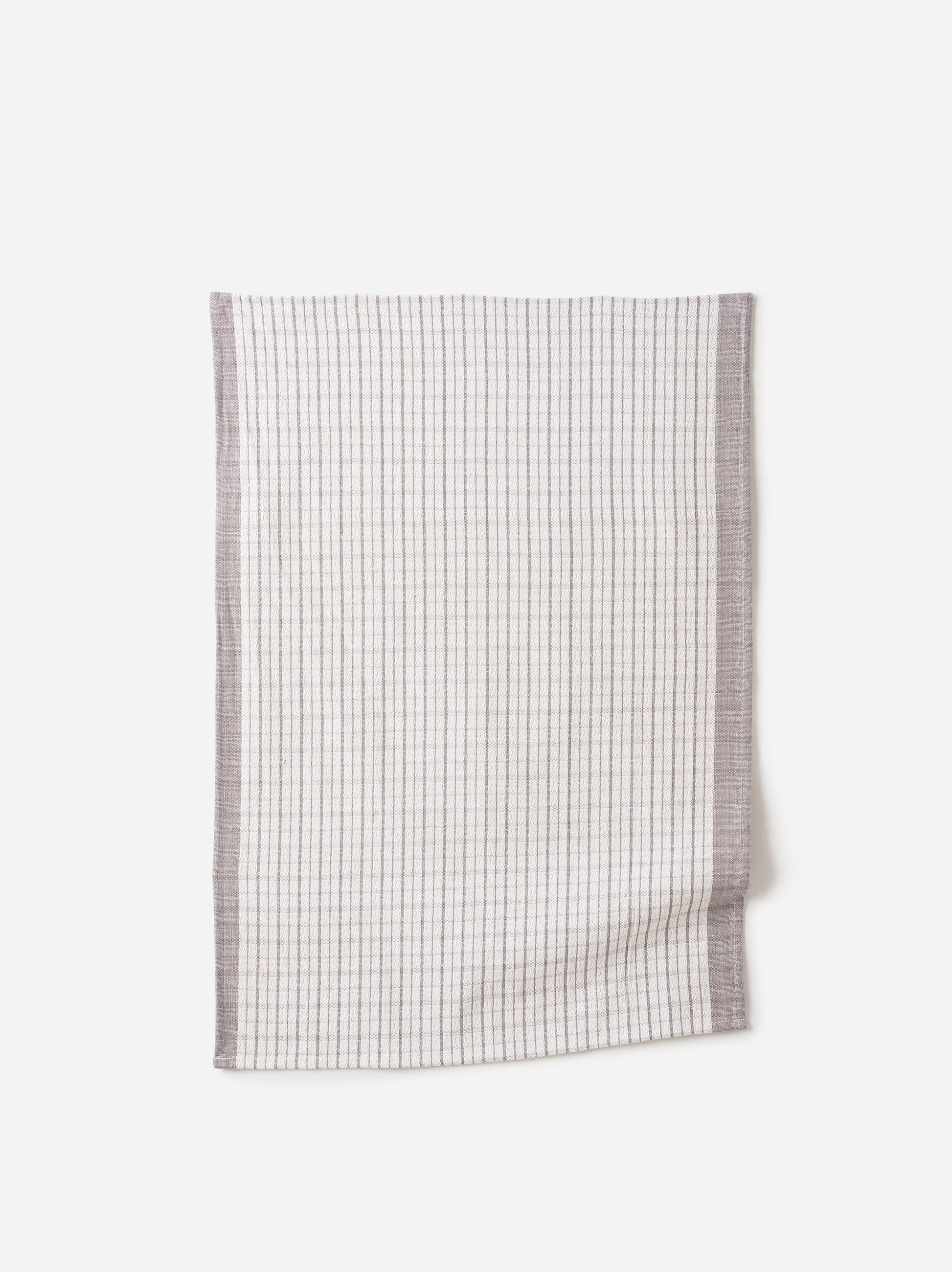 Heavy Cotton Tea Towel Grey/White / 55x75cm