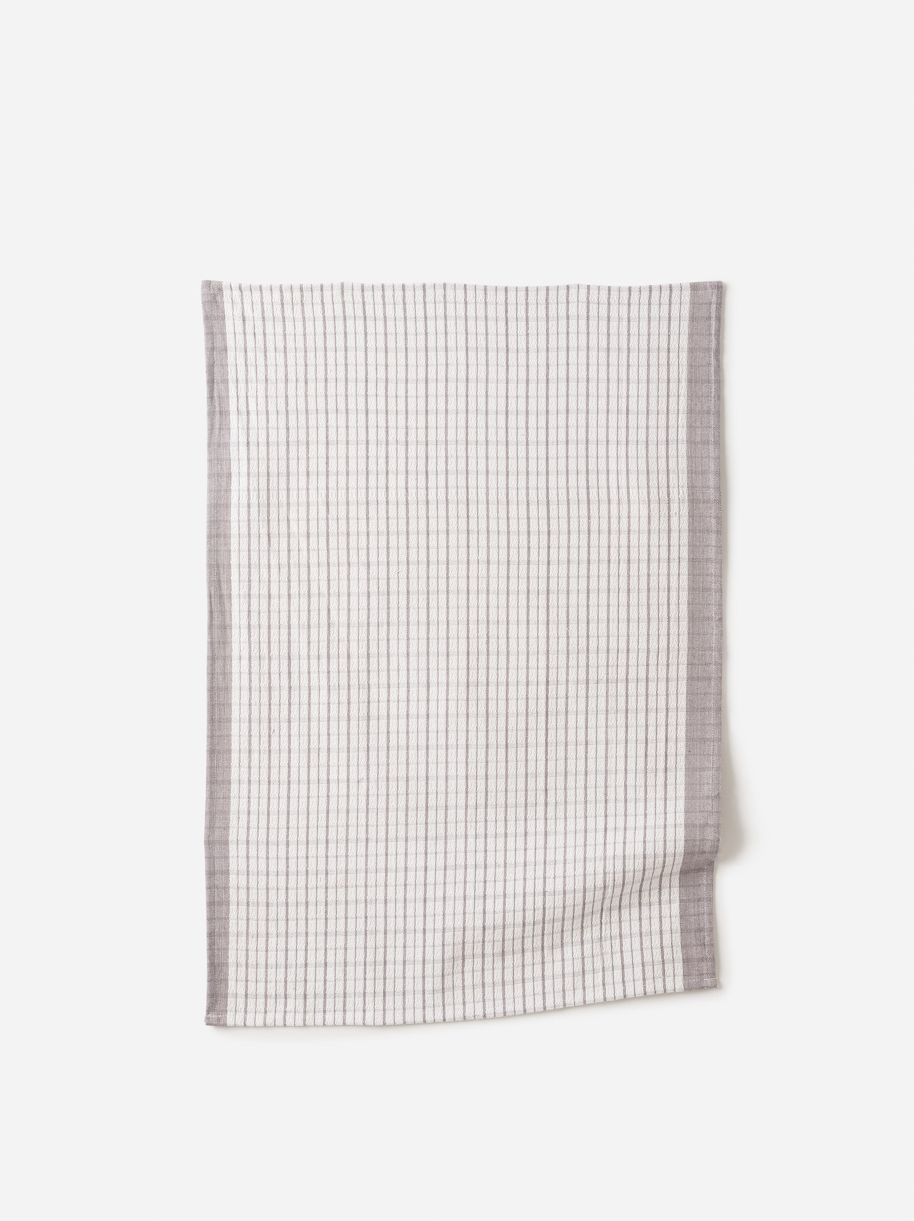 Heavy Cotton Tea Towel Grey/White / 55x75cm