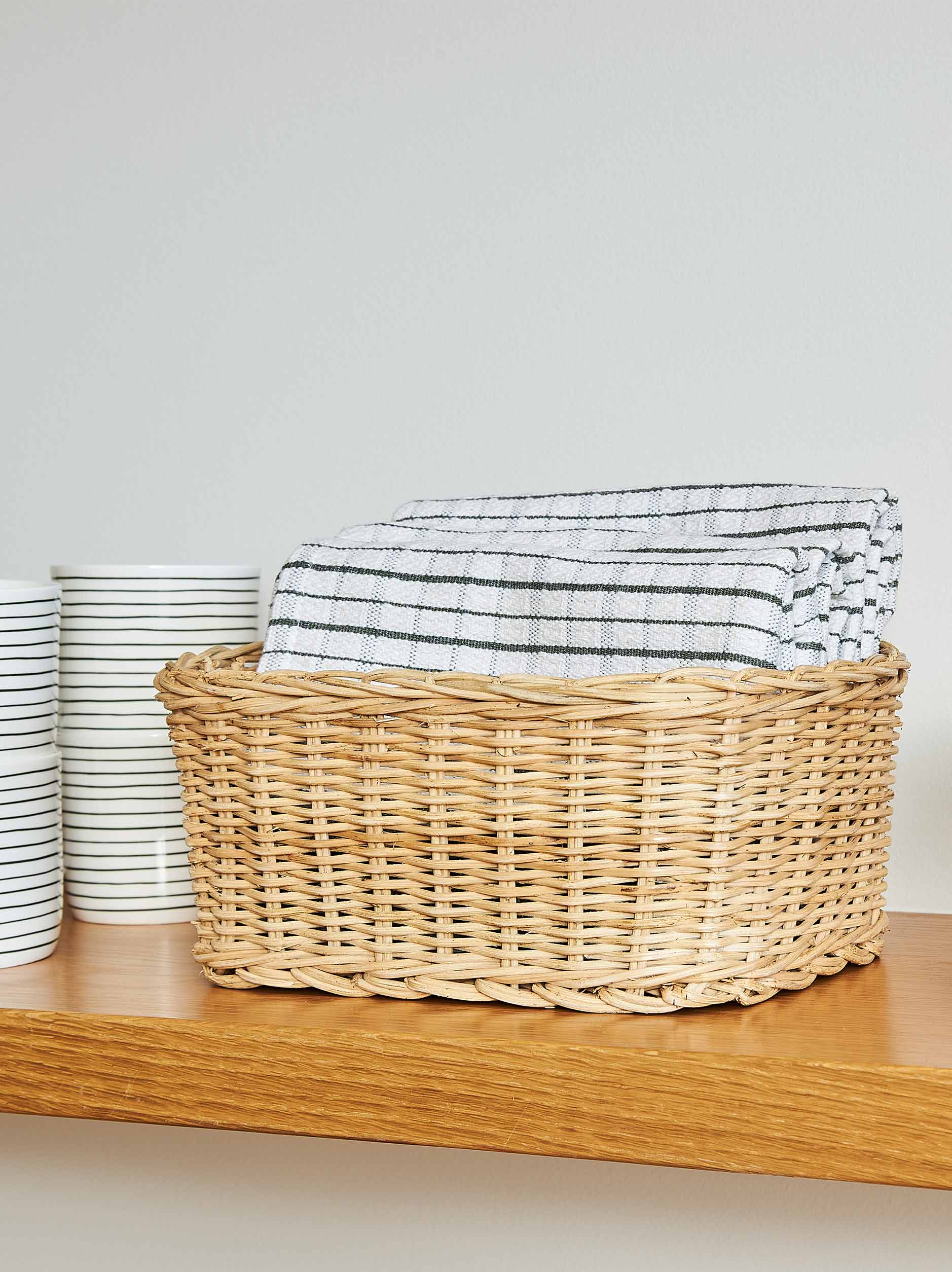 Heavy Cotton Tea Towel Olive/White / 55x75cm