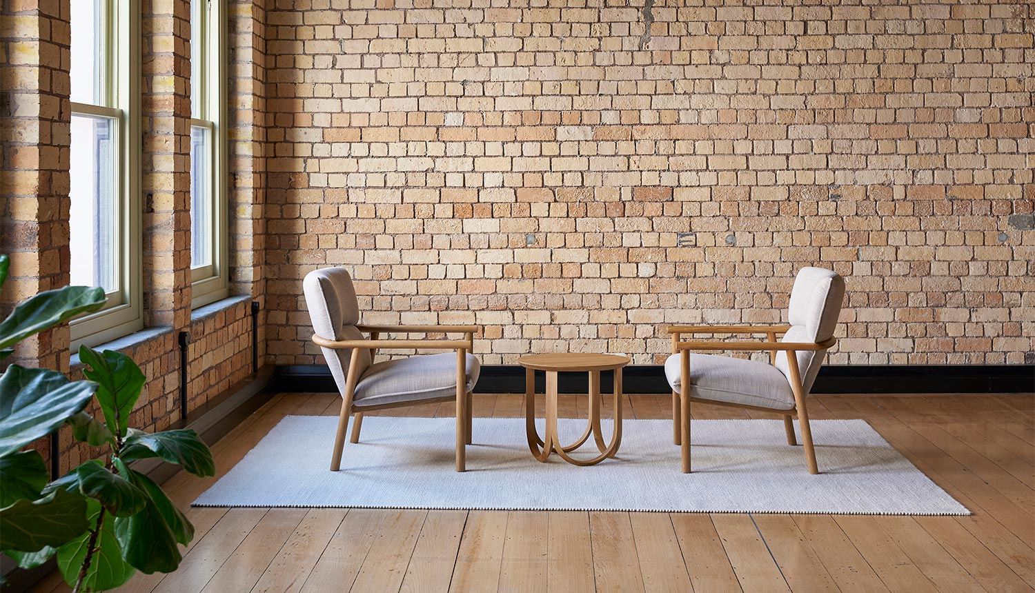 Label Armchair High Oak/Beige / High