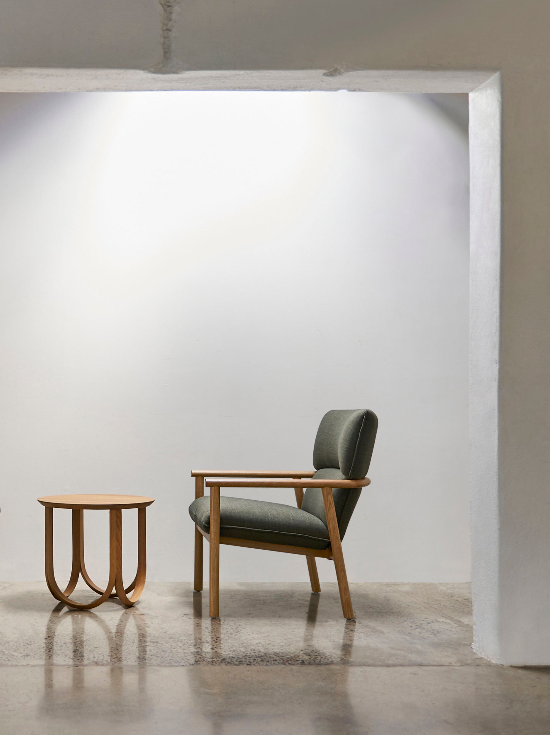 Label Armchair High Oak/Olive / High