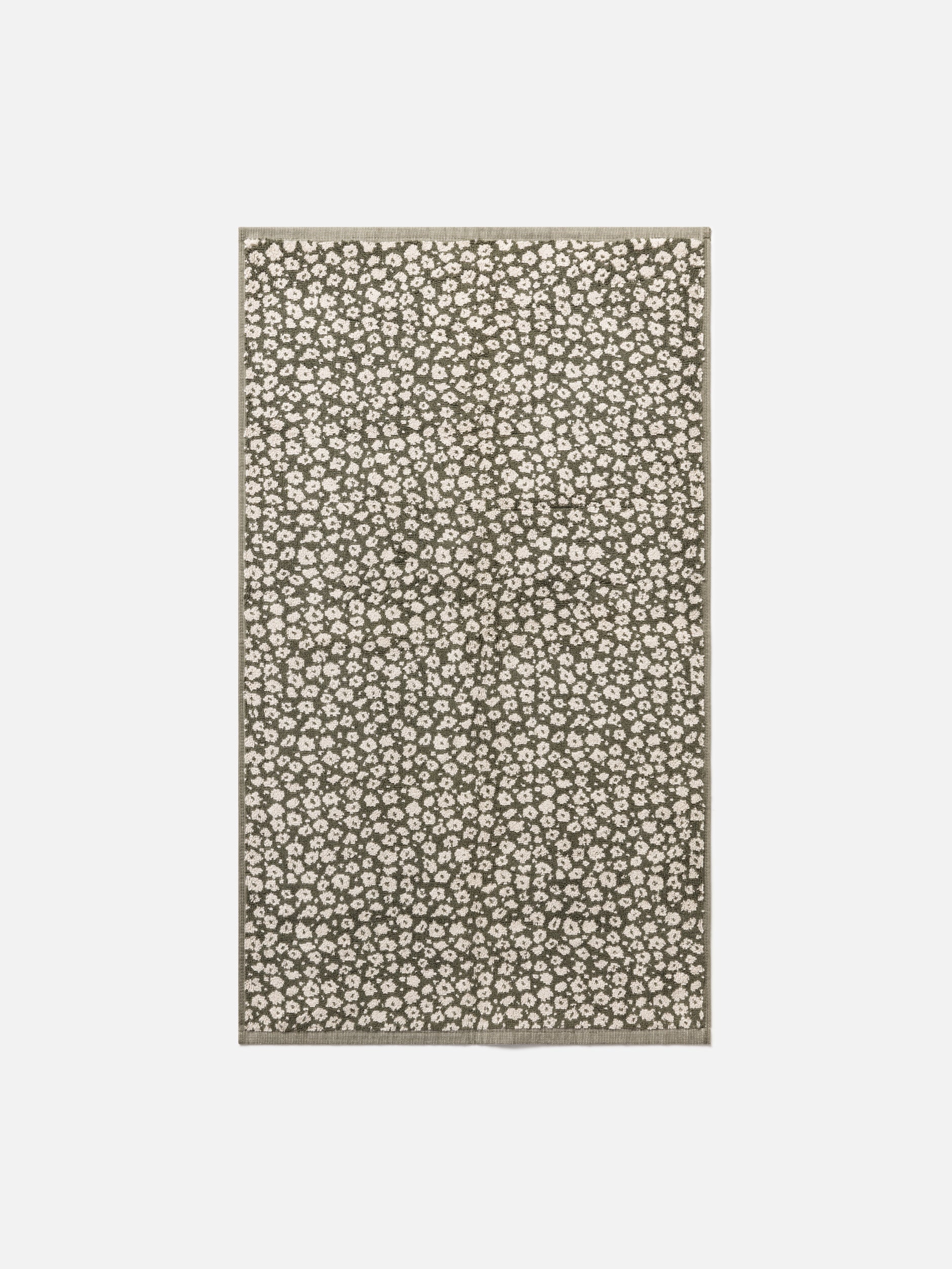 Forget Me Not Cotton Bath Towel Range Ivy/Oat / Bath Mat