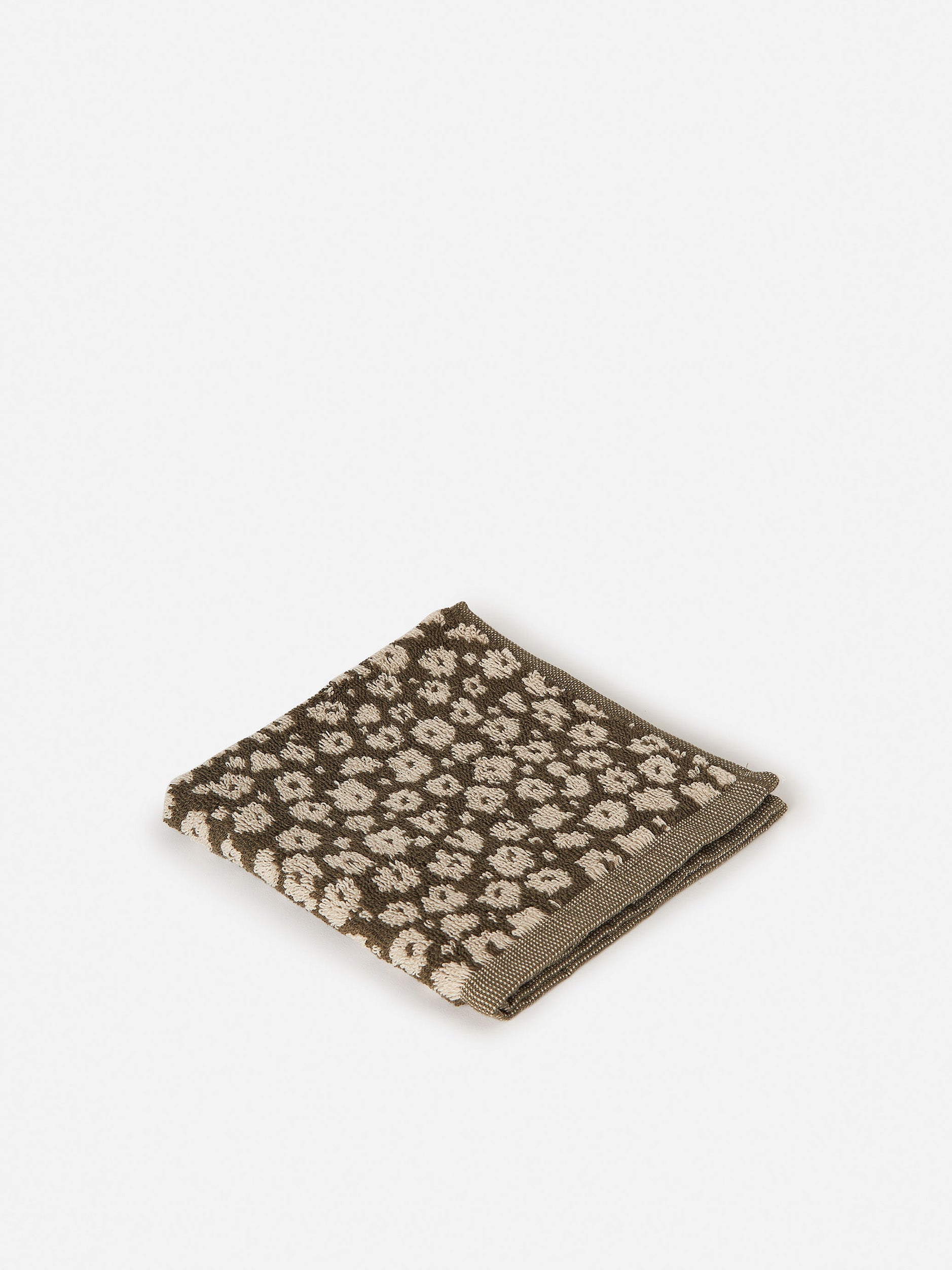 Forget Me Not Cotton Face Cloth Ivy/Oat / Face Cloth