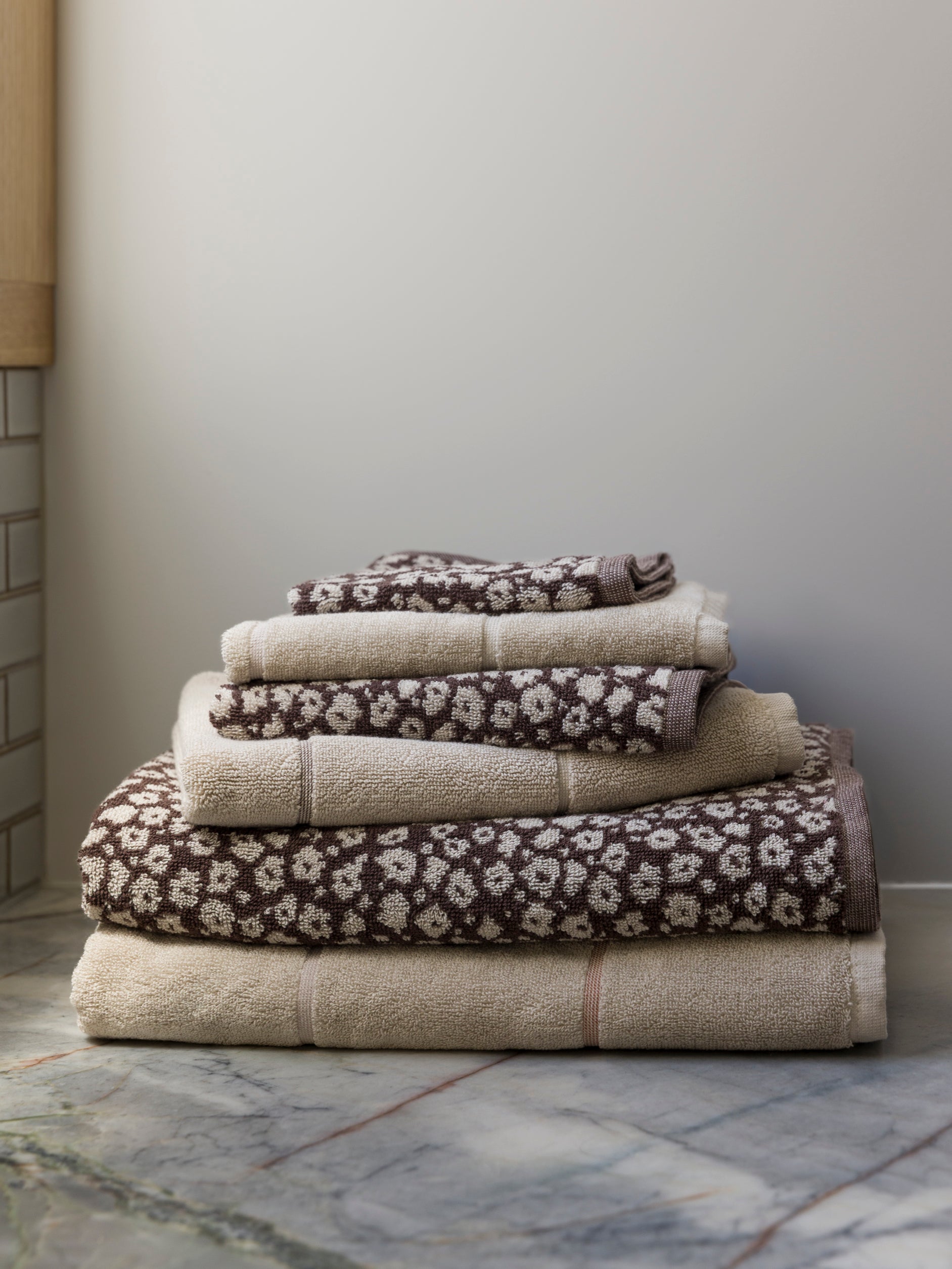 Forget Me Not Cotton Bath Towel Range Rye/Oat / Face Cloth