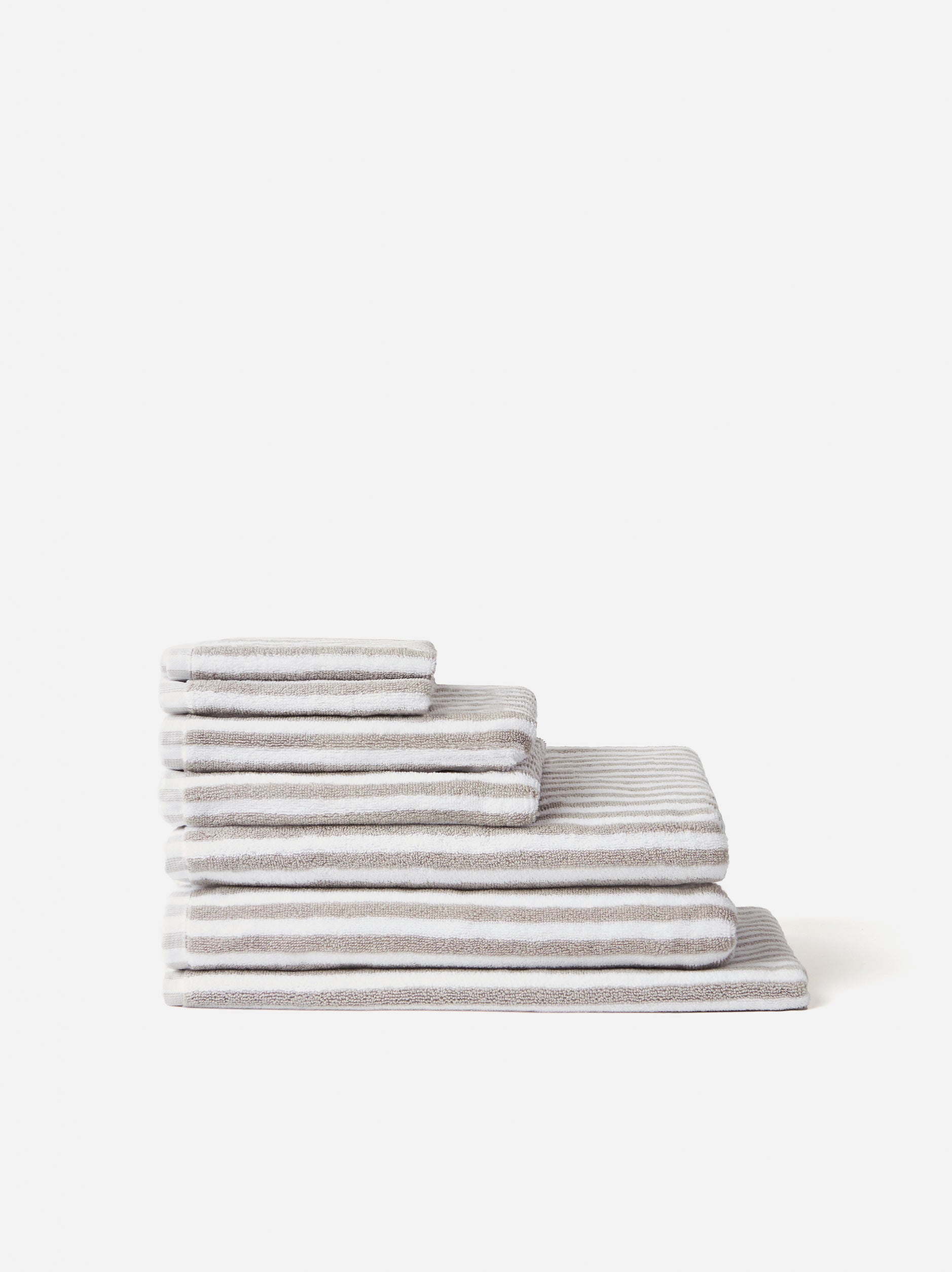 Wide Stripe Cotton Bath Mat Grey/White / Bath Mat