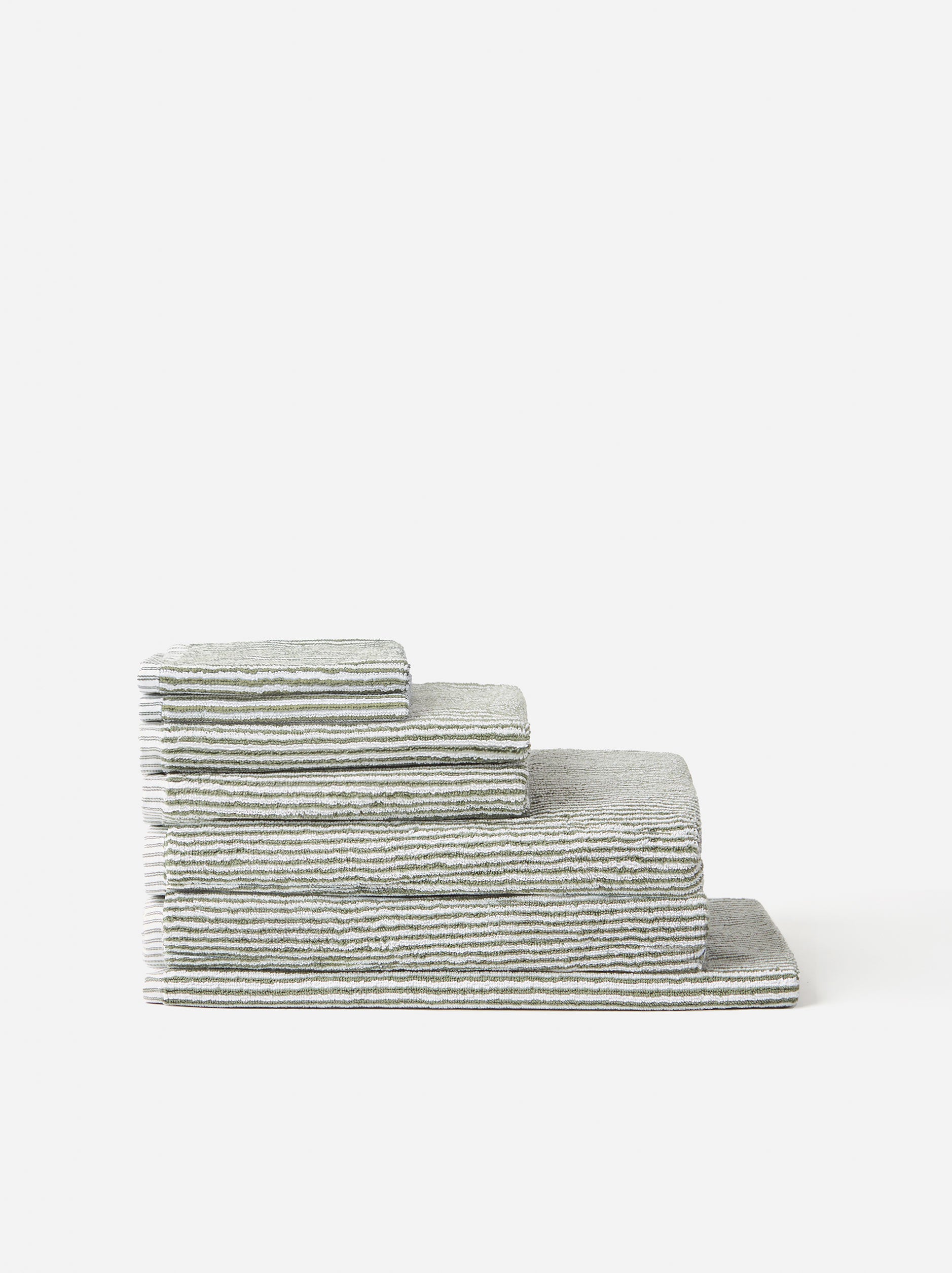Stripe Cotton Towel Bundle Olive/White - Stripe / Towel Bundle