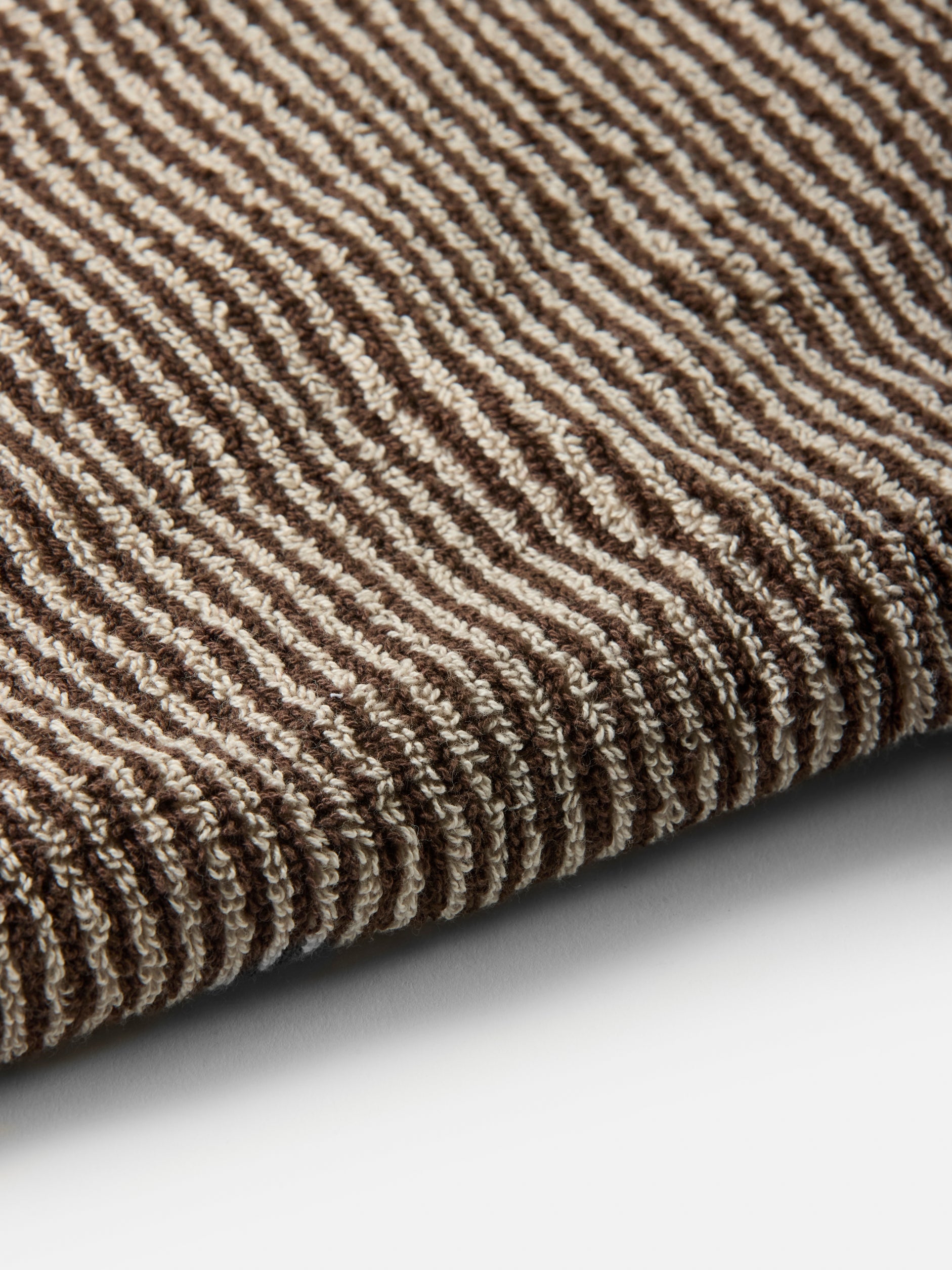 Stripe Cotton Bath Towel Cocoa/Bone / Bath Towel