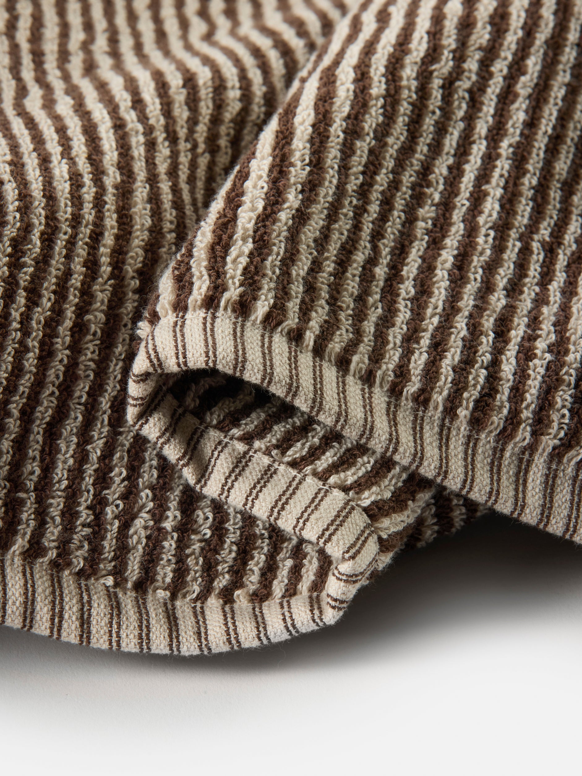 Stripe Cotton Face Cloth Cocoa/Bone / Face Cloth