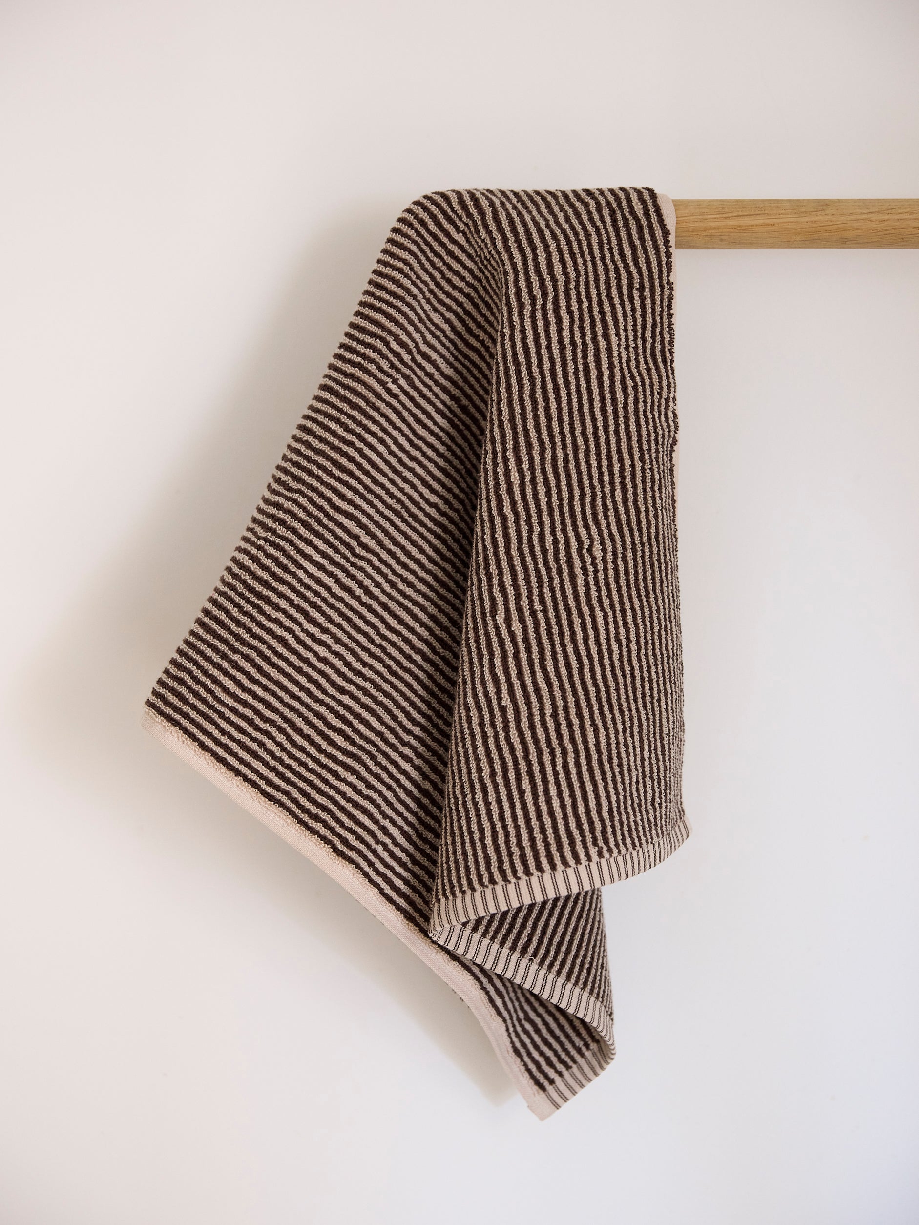 Stripe Cotton Hand Towel Cocoa/Bone / Hand Towel