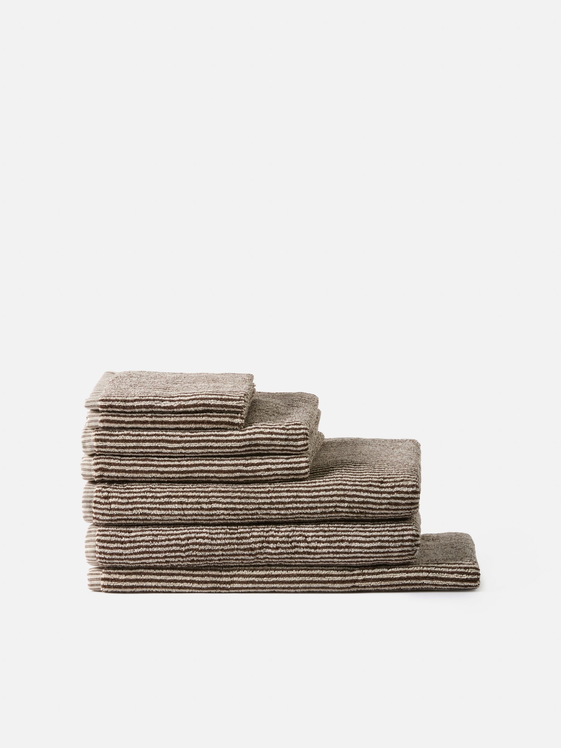 Stripe Cotton Hand Towel Cocoa/Bone / Hand Towel
