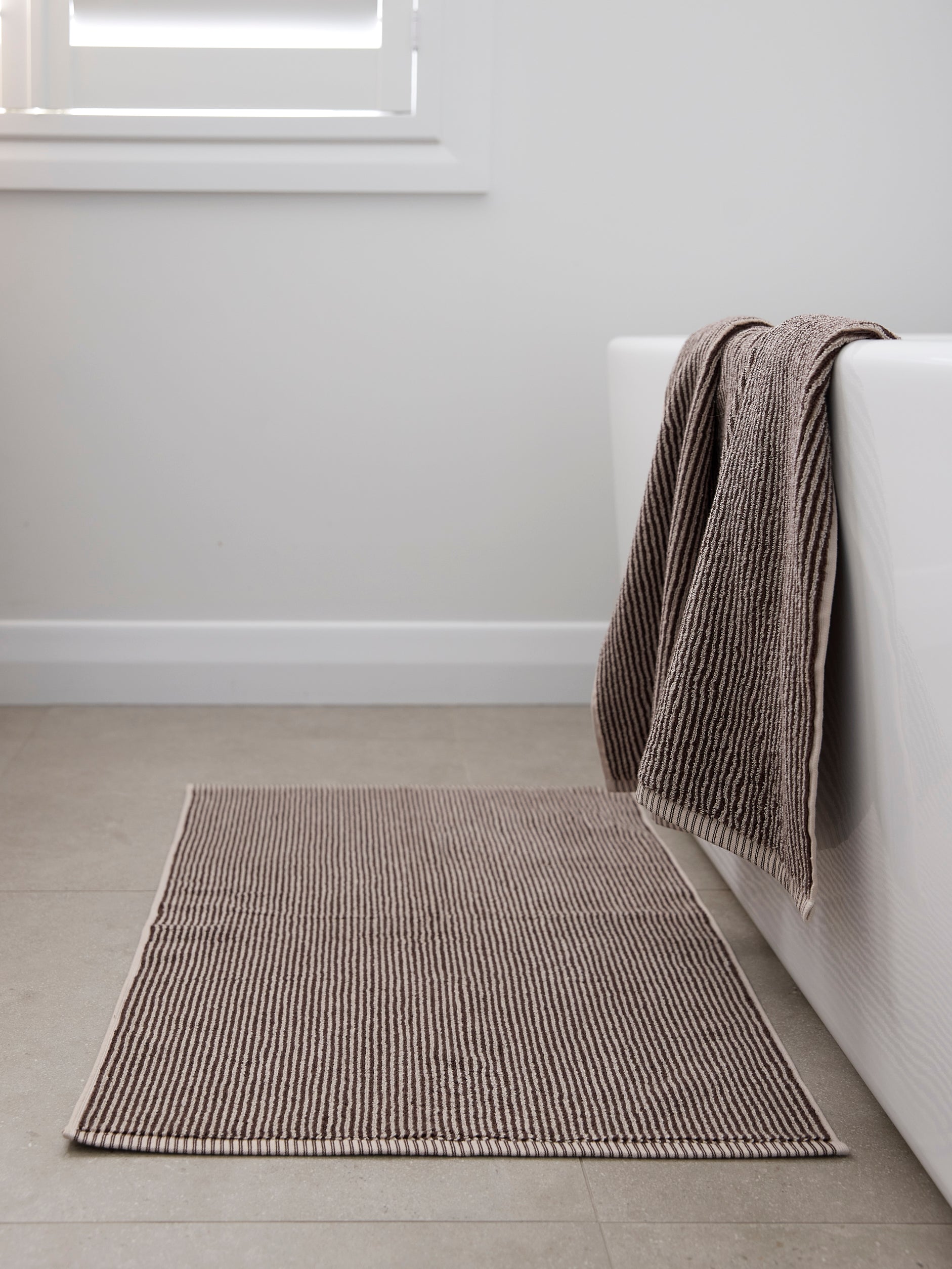 Stripe Cotton Towel Bundle Cocoa/Bone / Towel Bundle