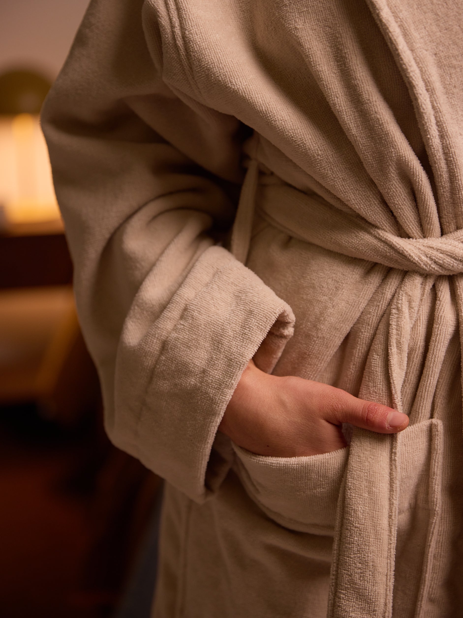 Velour Cotton Robe Oat / X-Large