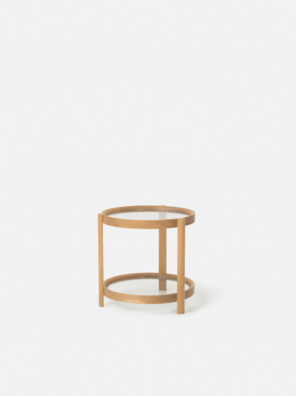 Column Side Table Oak/Glass / One Size