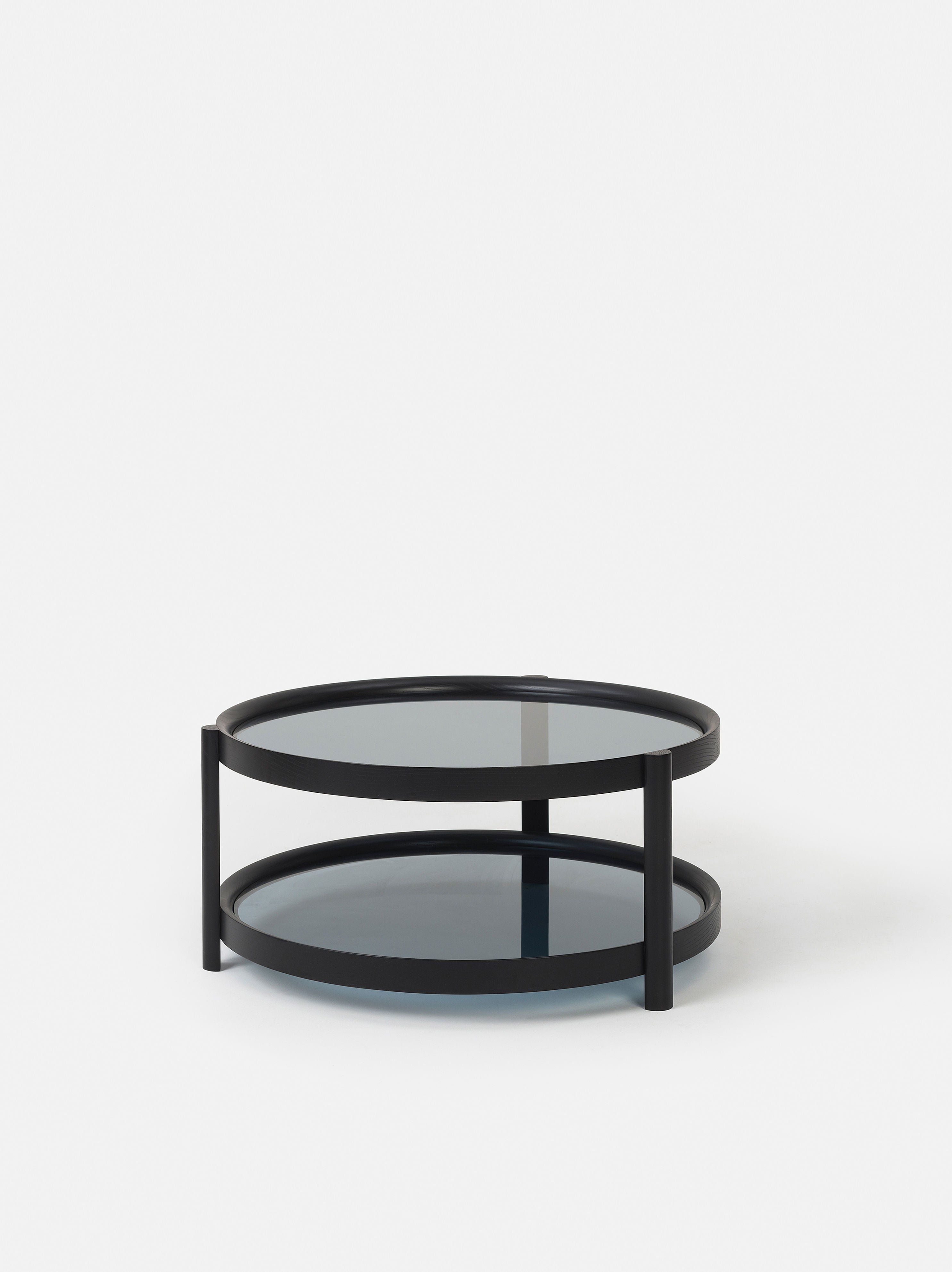 Column Coffee Table Black/Glass / One Size