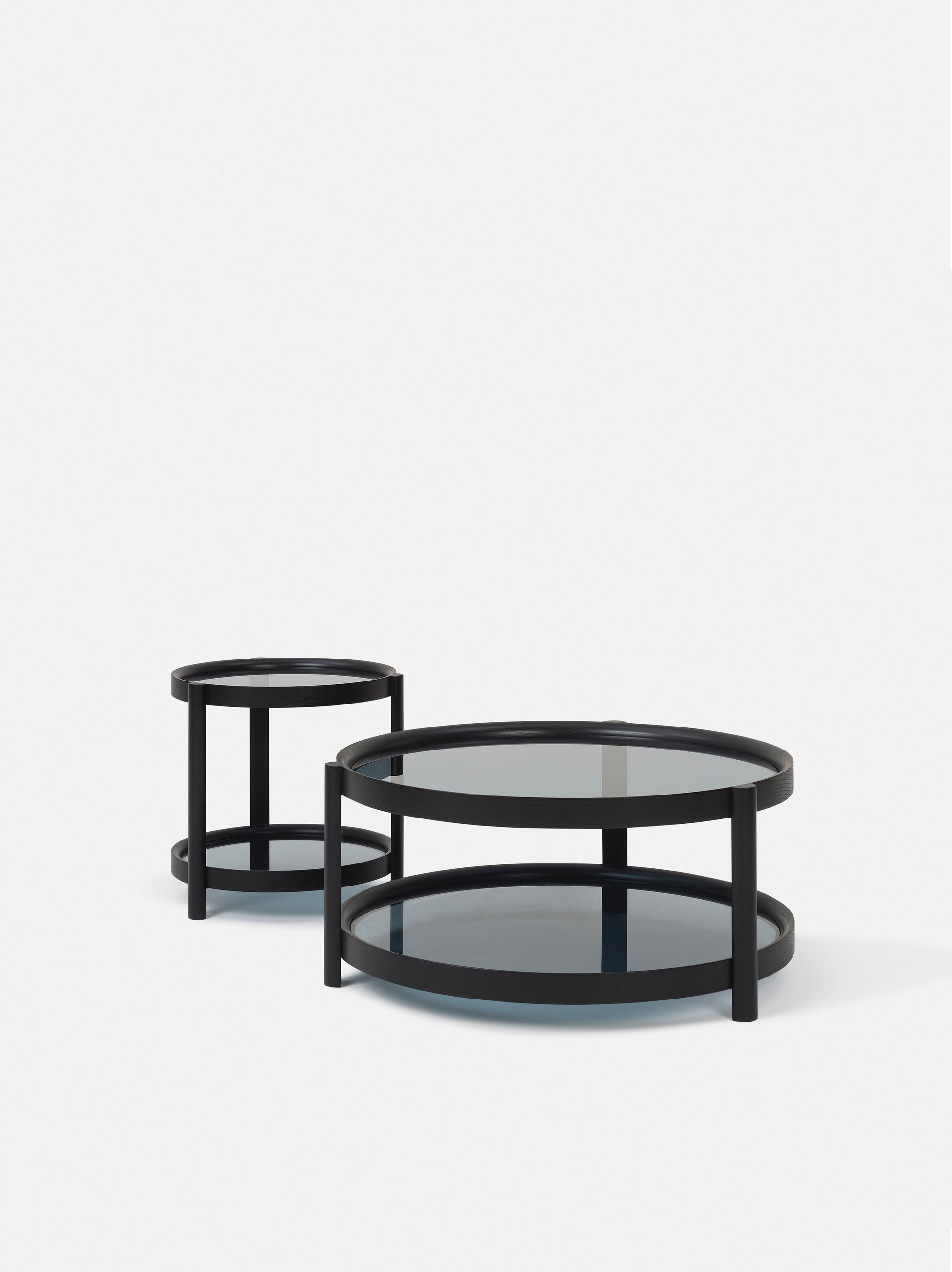 Column Coffee Table Black/Glass / One Size