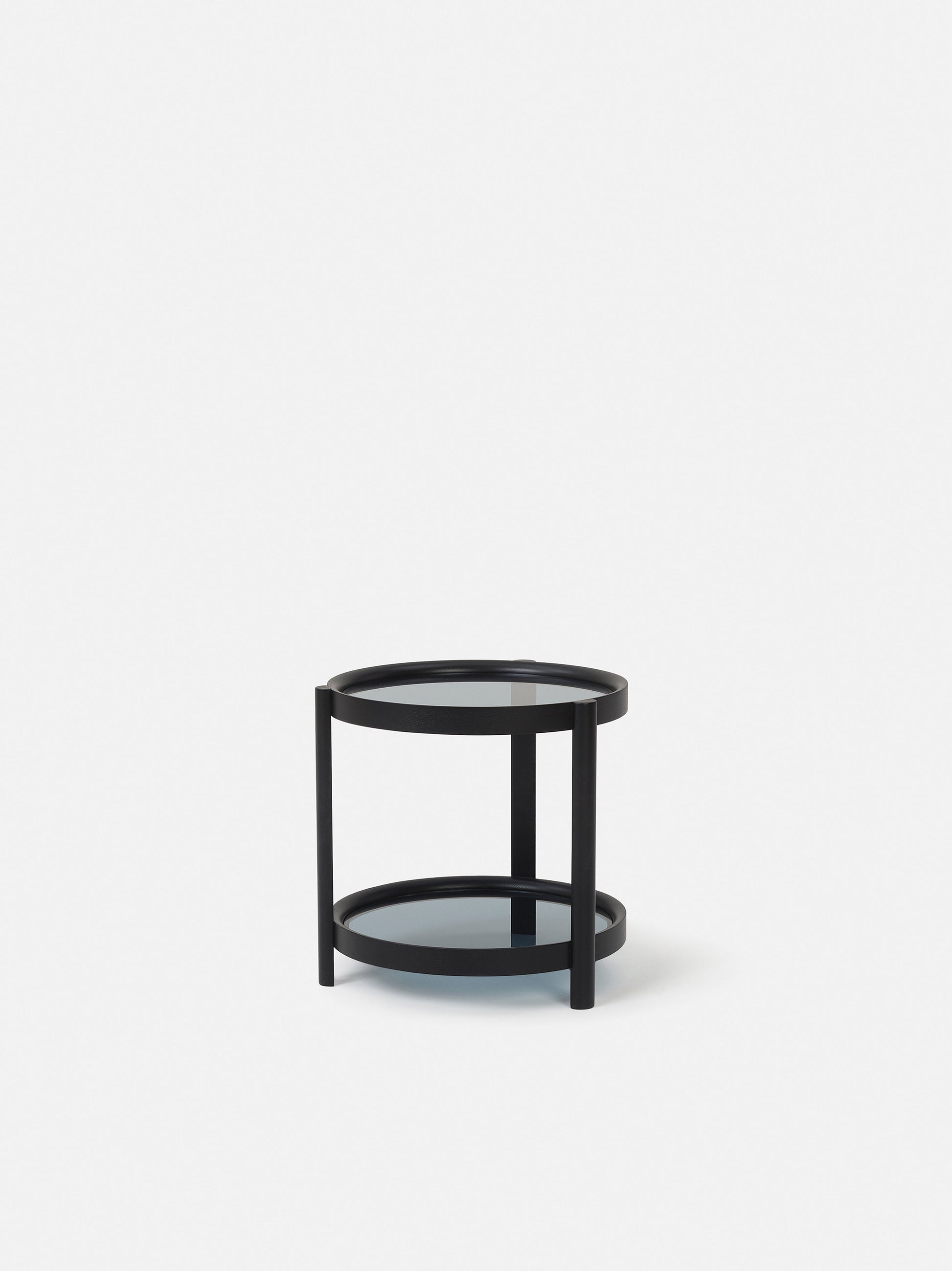 Column Side Table Black/Glass / One Size