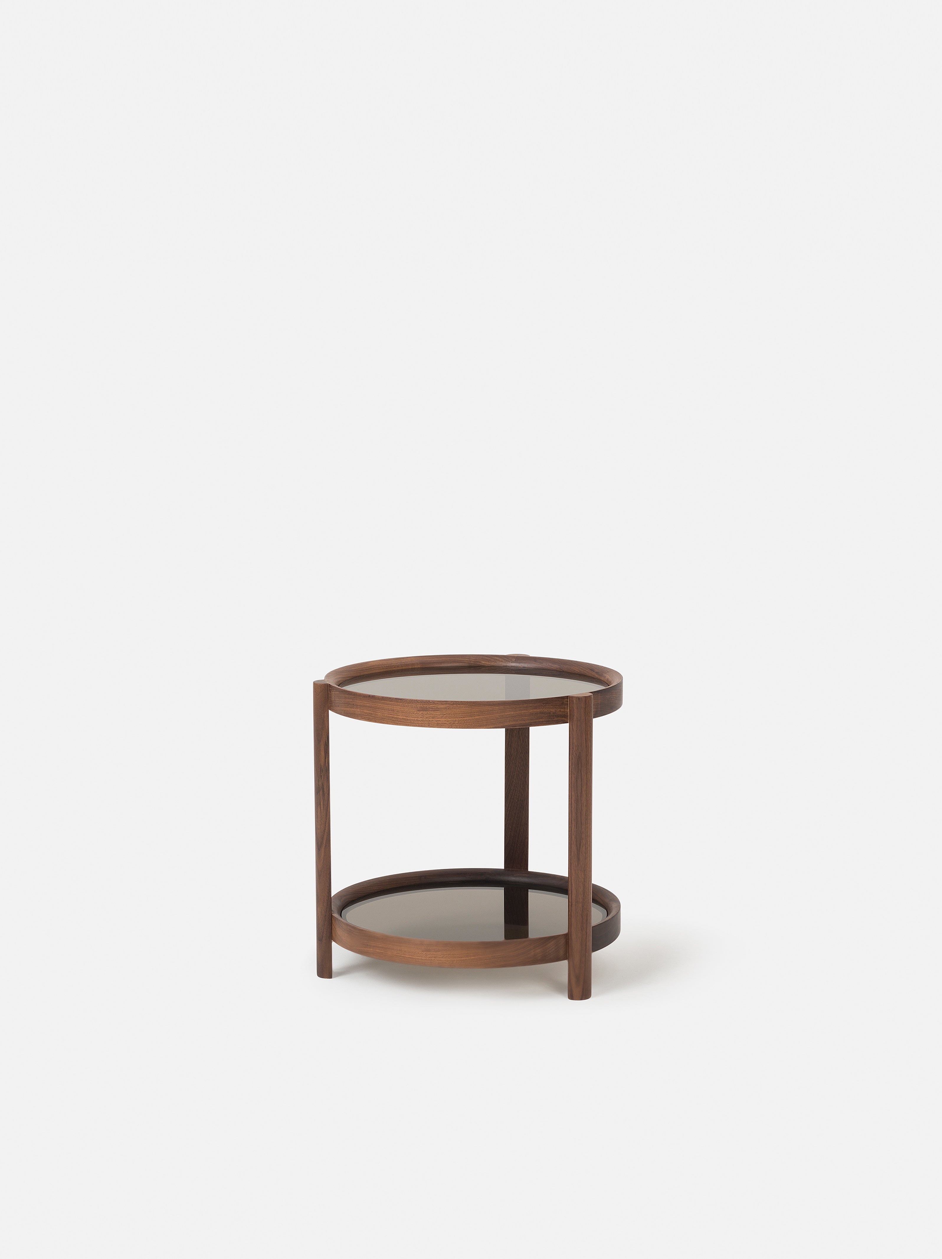 Column Side Table Walnut/Glass / One Size