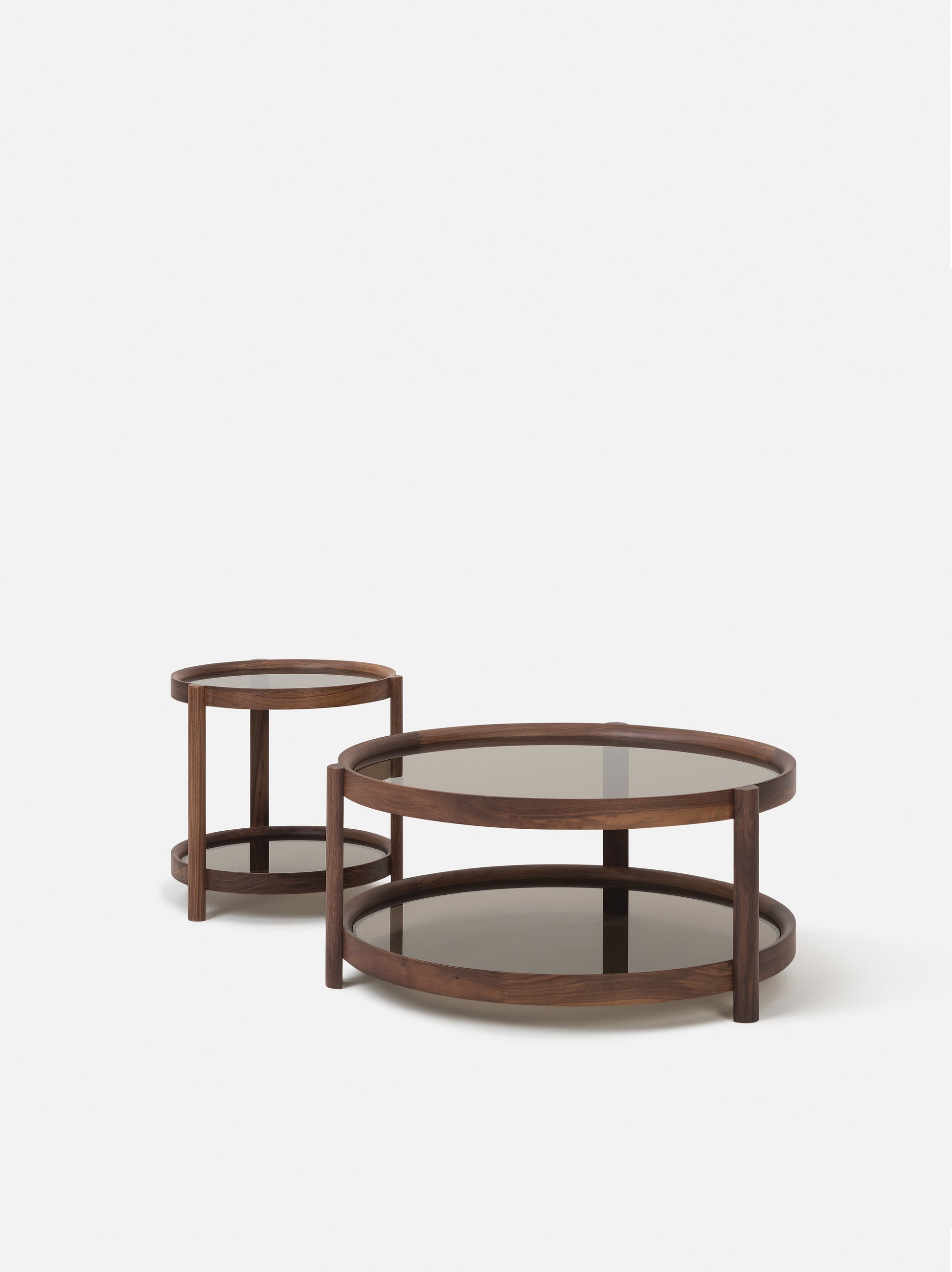Column Side Table Walnut/Glass / One Size