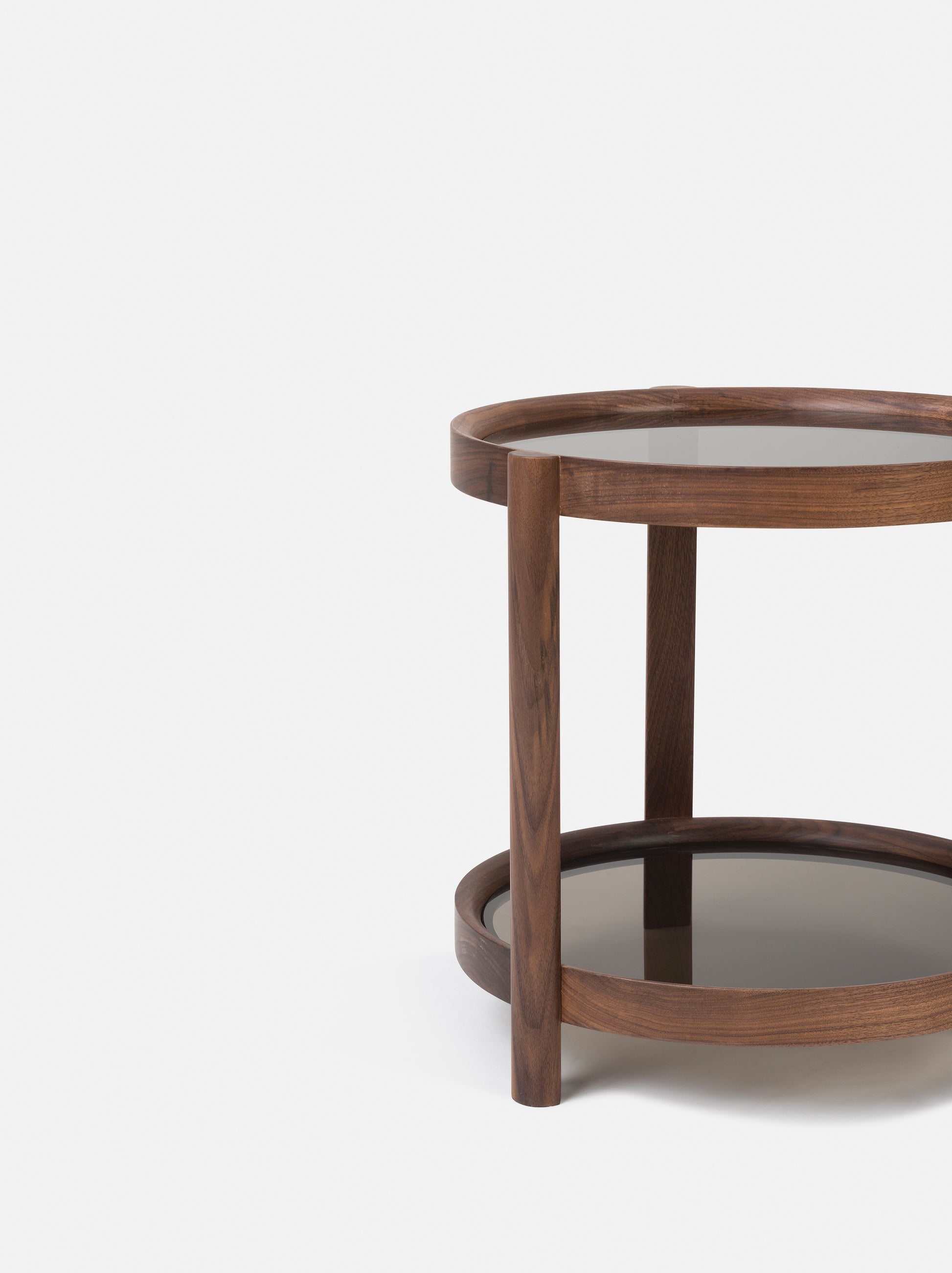 Column Side Table Walnut/Glass / One Size