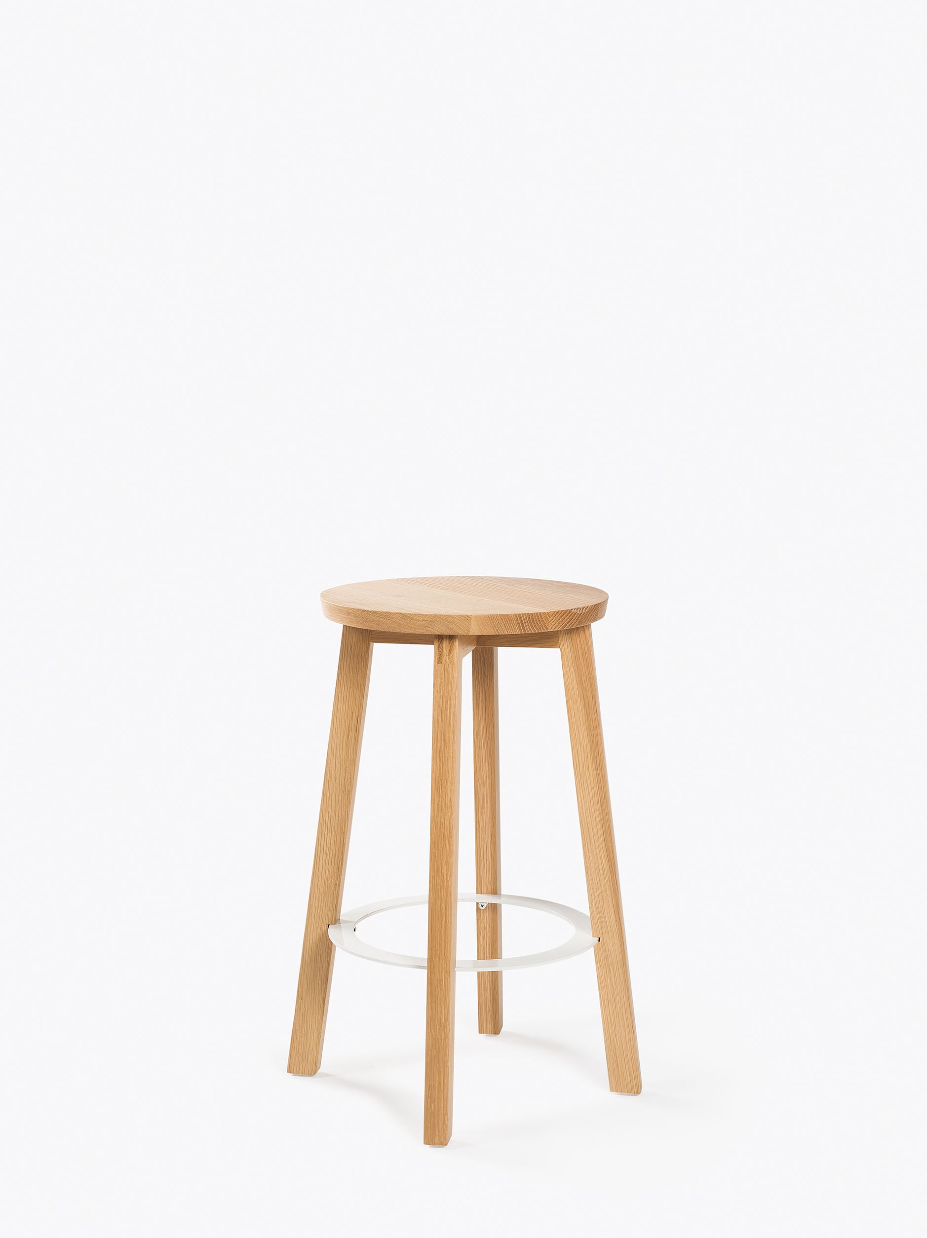 Hut Mid Stool w/White Ring Oak / 65cmh