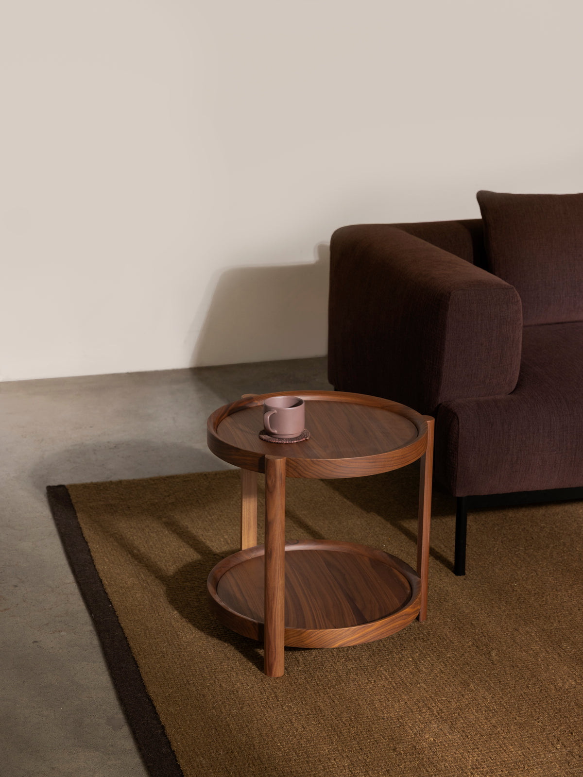 Column Side Table Walnut/Plywood / One Size