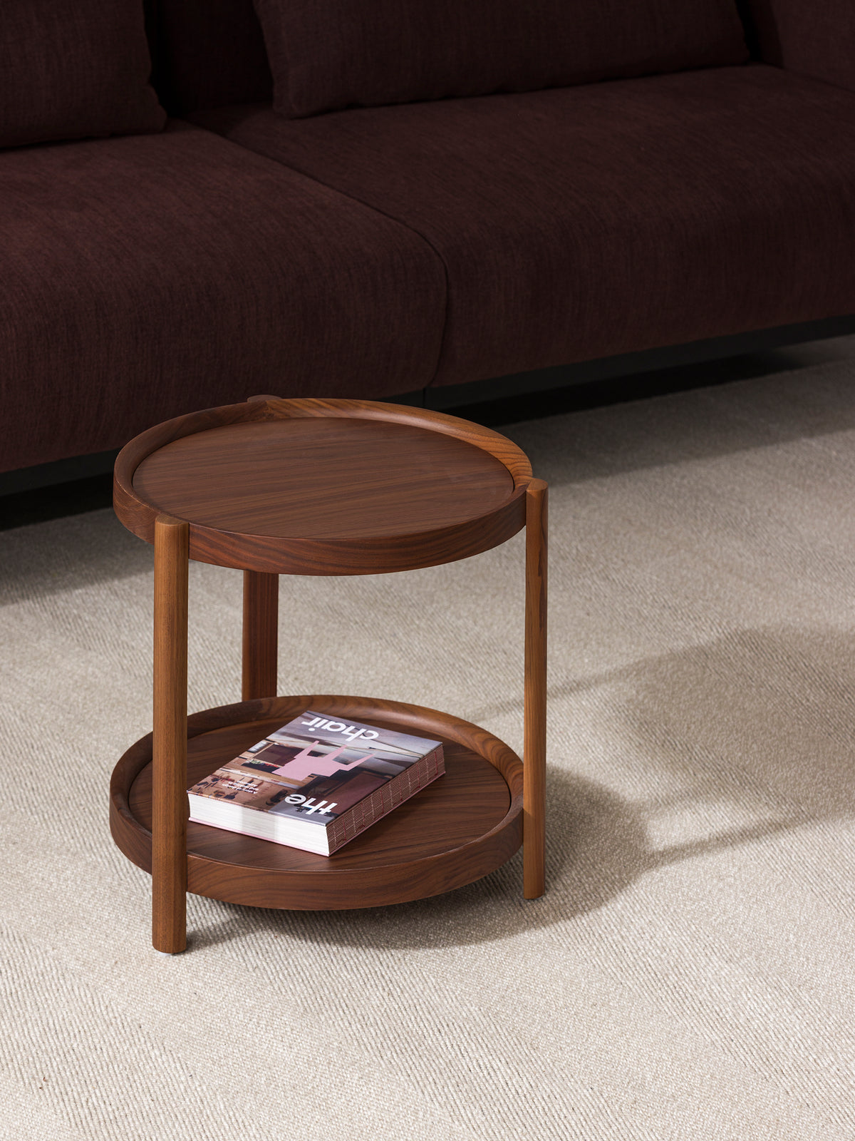 Column Side Table Walnut/Plywood / One Size
