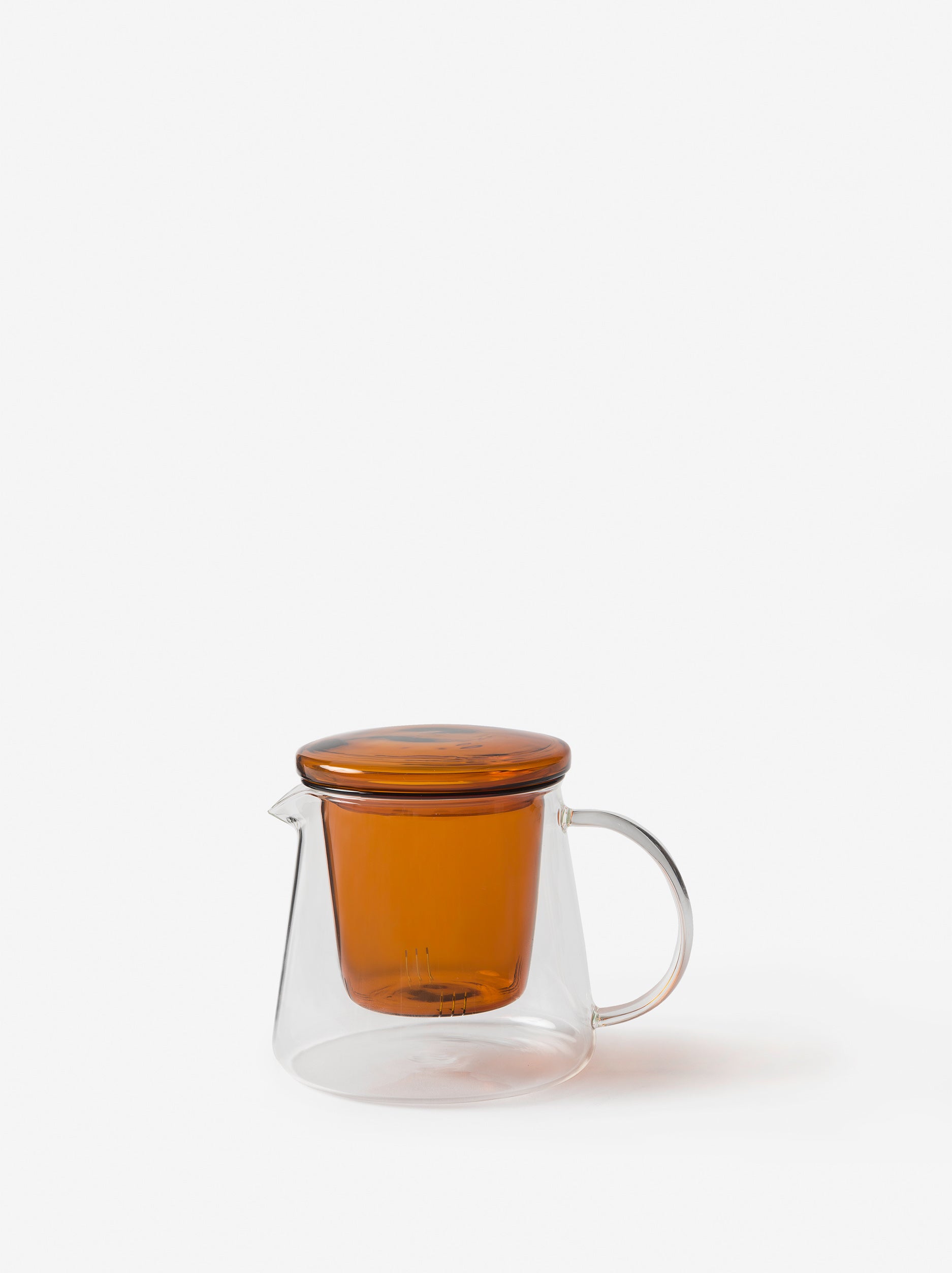 Teapot w/ Coloured Lid Clear/Amber / 500ml