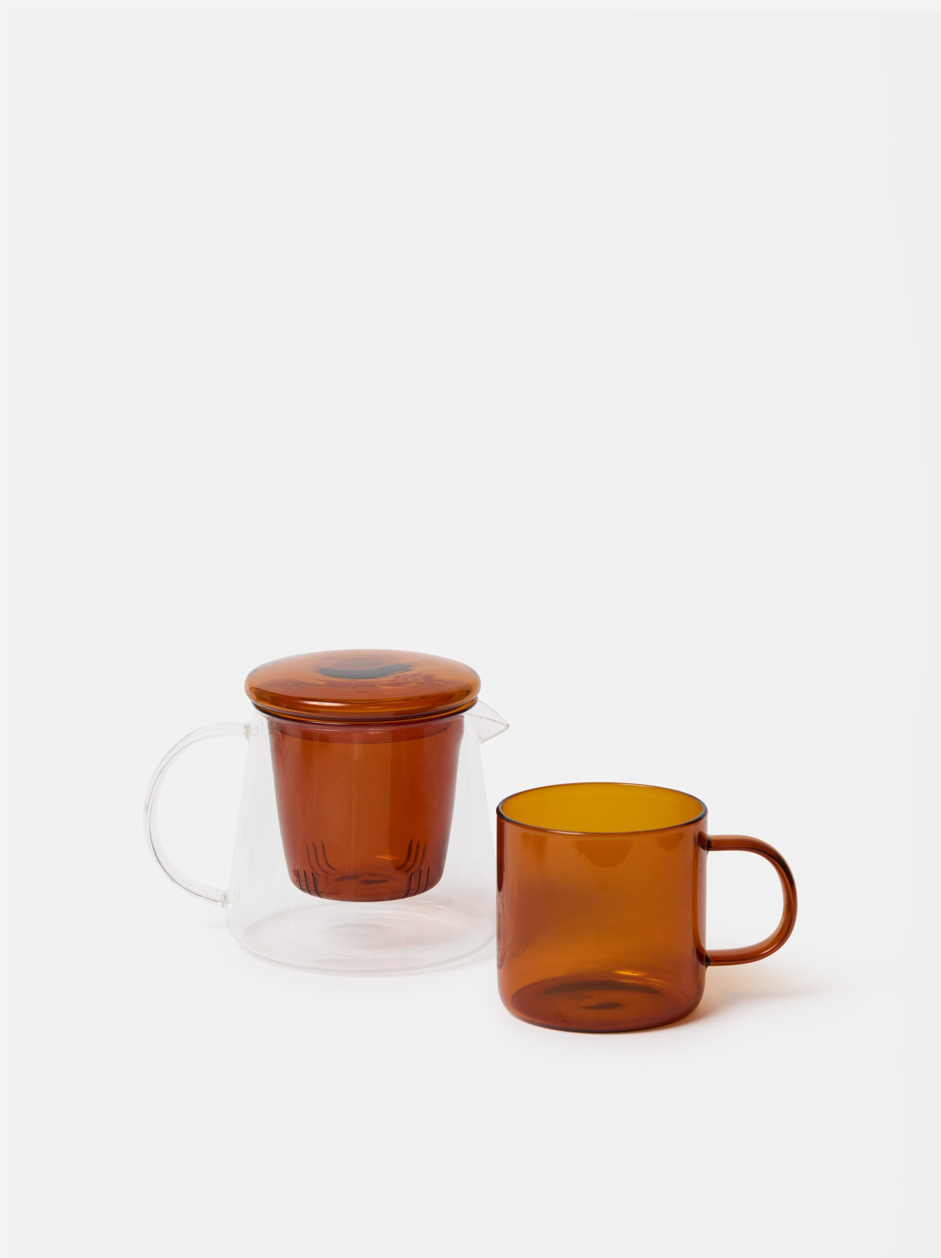Teapot w/ Coloured Lid Clear/Amber / 500ml