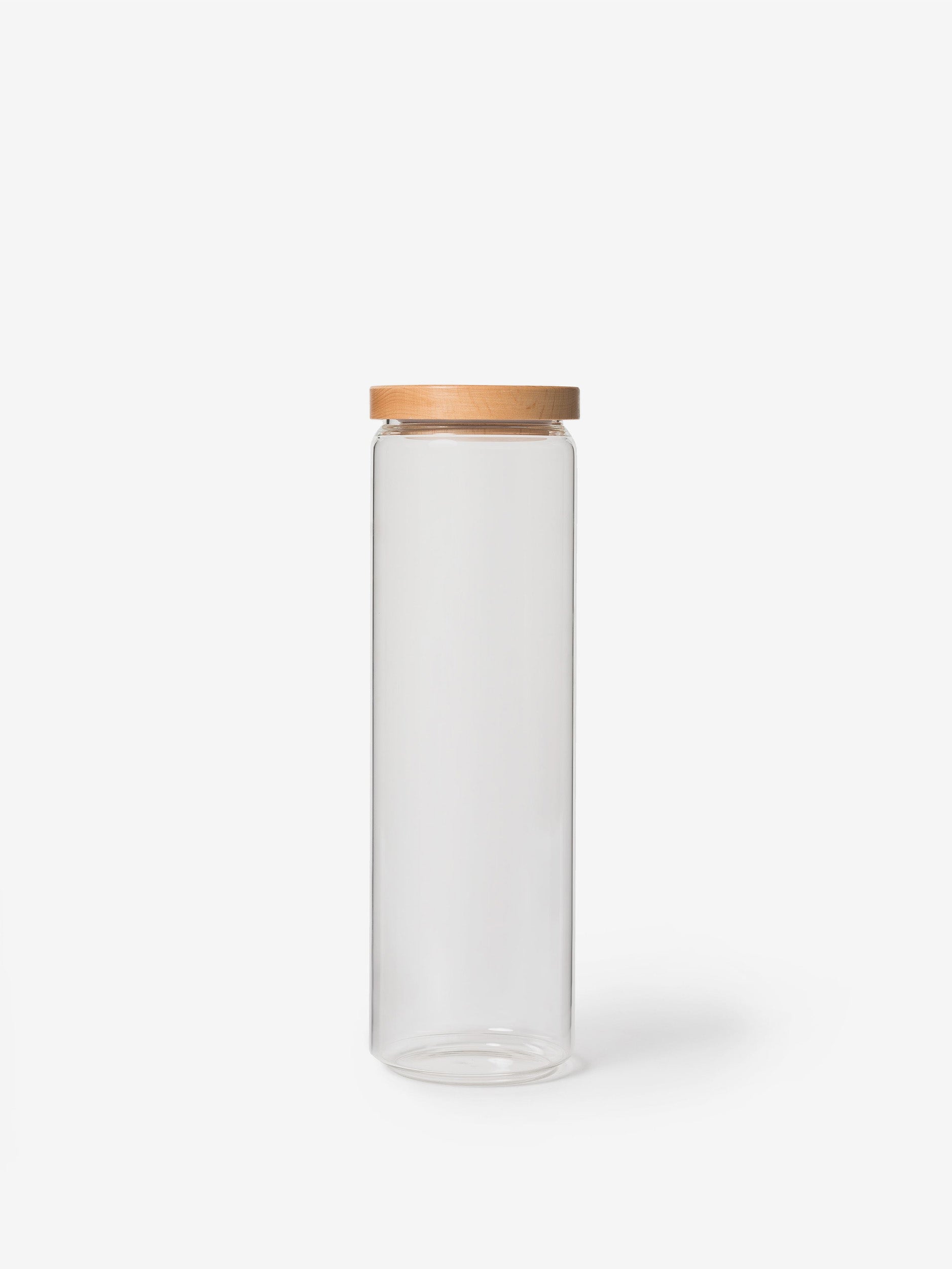 Storage Jar w/ Wooden Lid Clear/Natural / Large