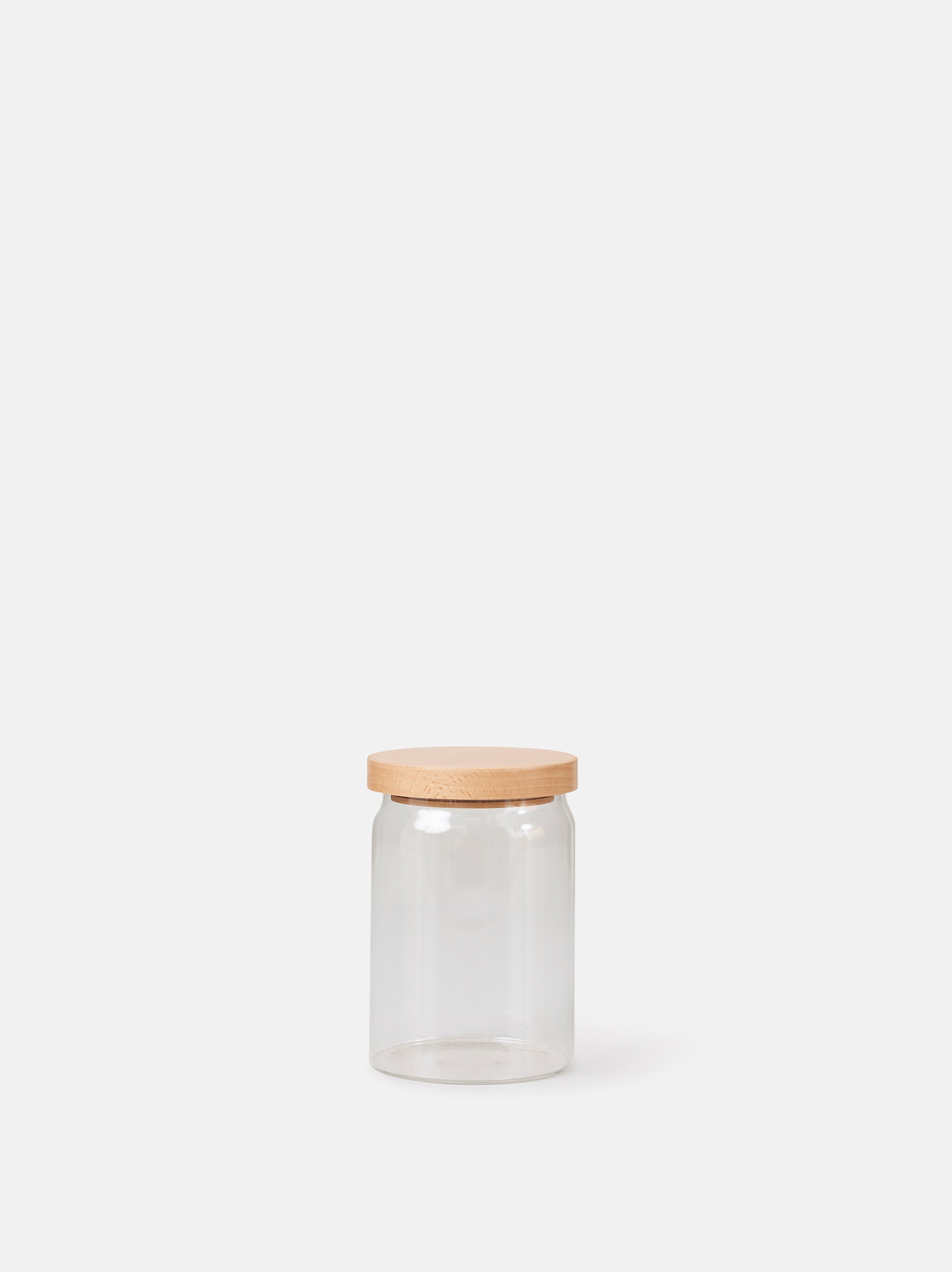 Storage Jar w/ Wooden Lid Clear/Natural / Small