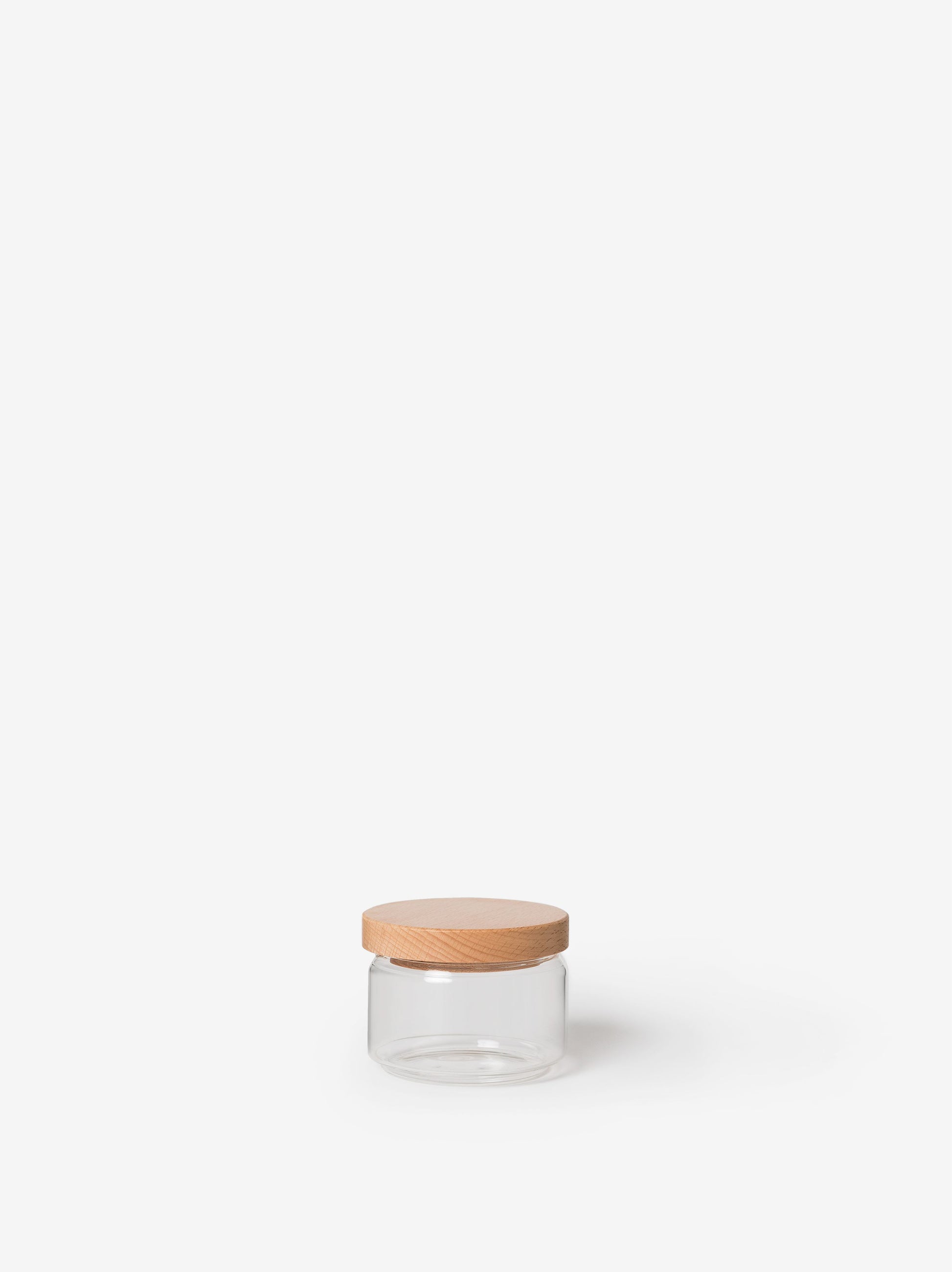 Storage Jar w/ Wooden Lid Clear/Natural / X-Small