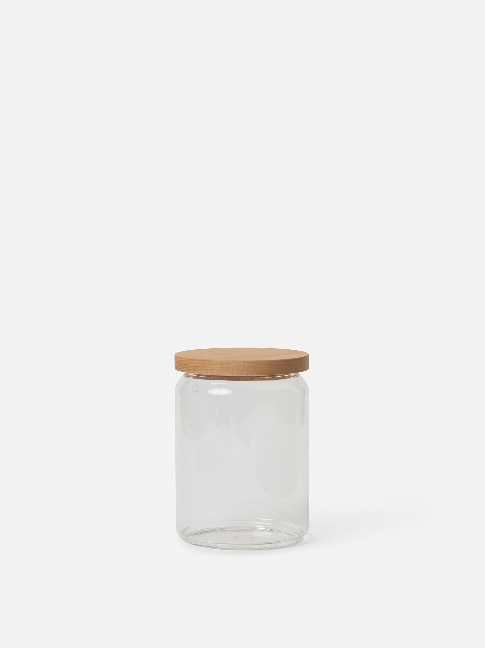 Storage Jar w/ Wooden Lid Clear/Natural / Large