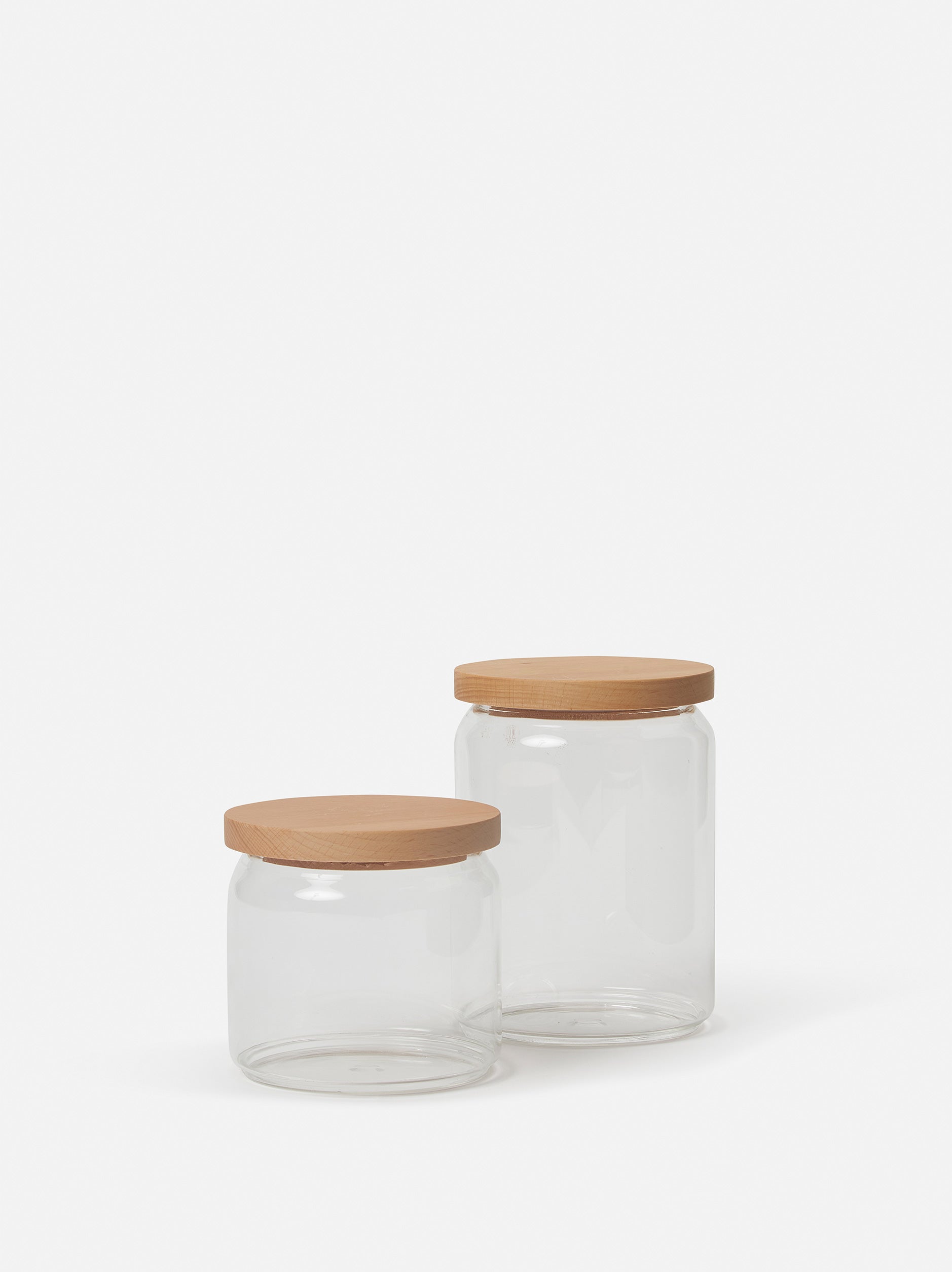 Storage Jar w/ Wooden Lid Clear/Natural / Large