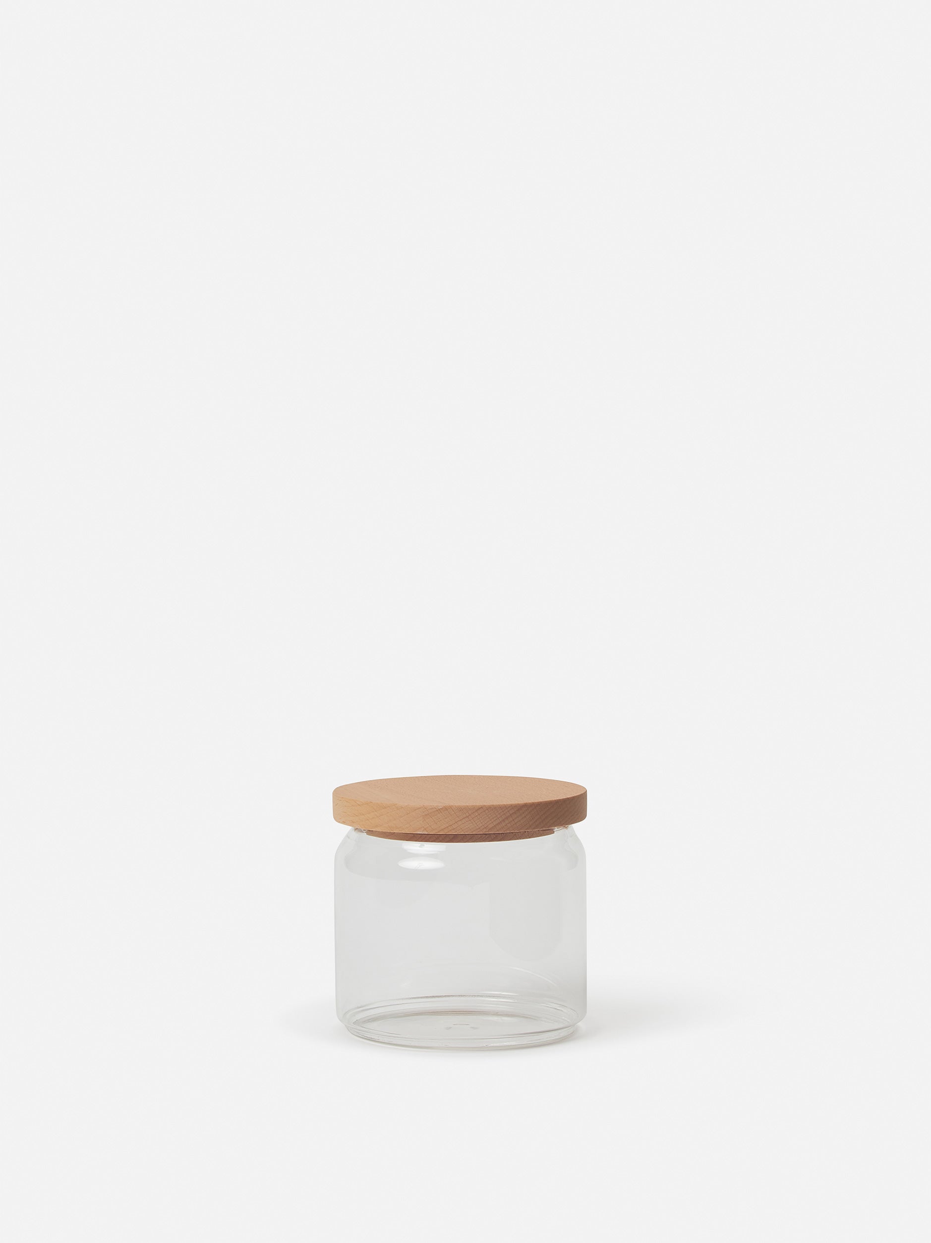 Storage Jar w/ Wooden Lid Clear/Natural / Small