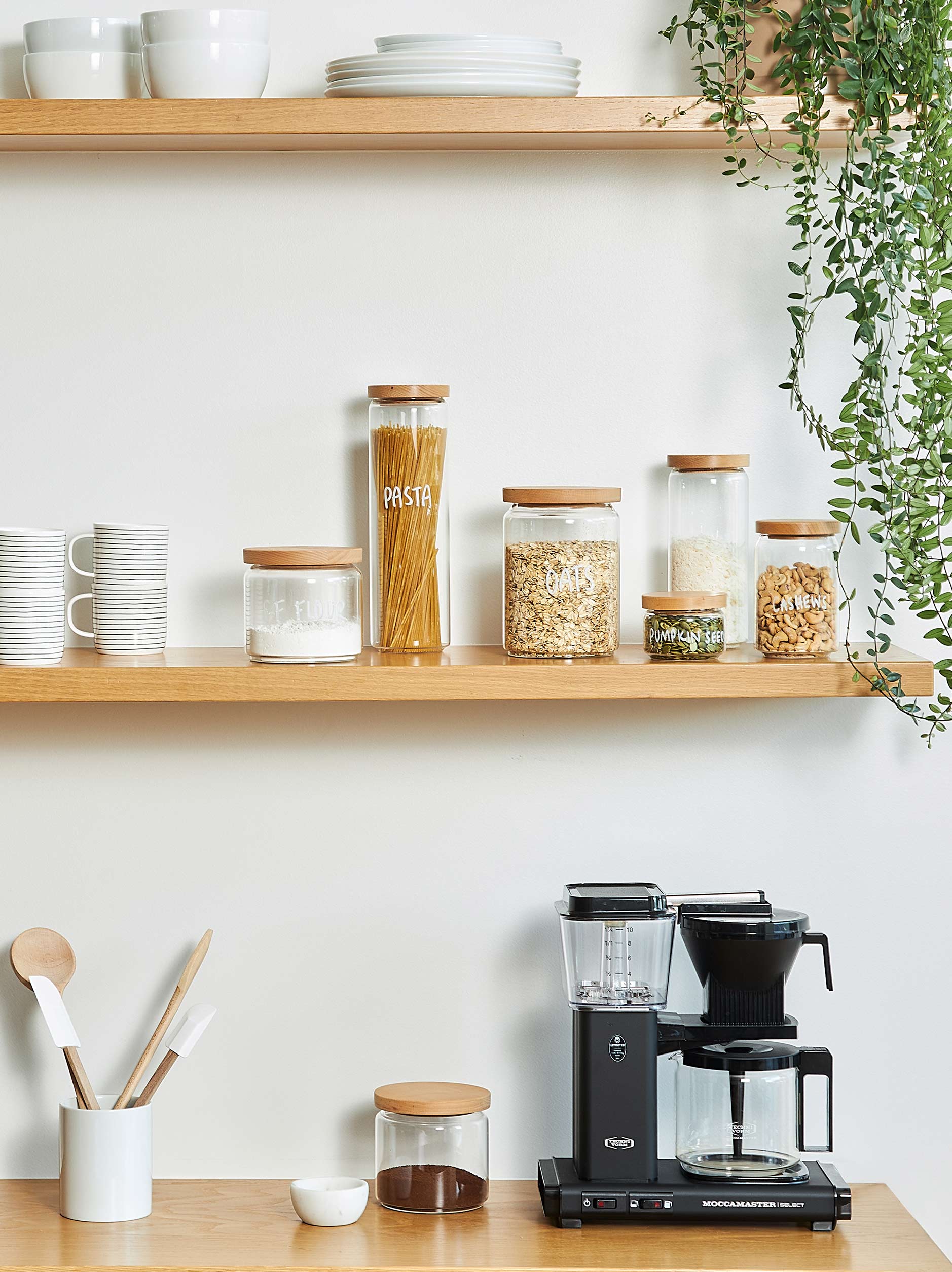 Storage Jar w/ Wooden Lid Clear/Natural / Small
