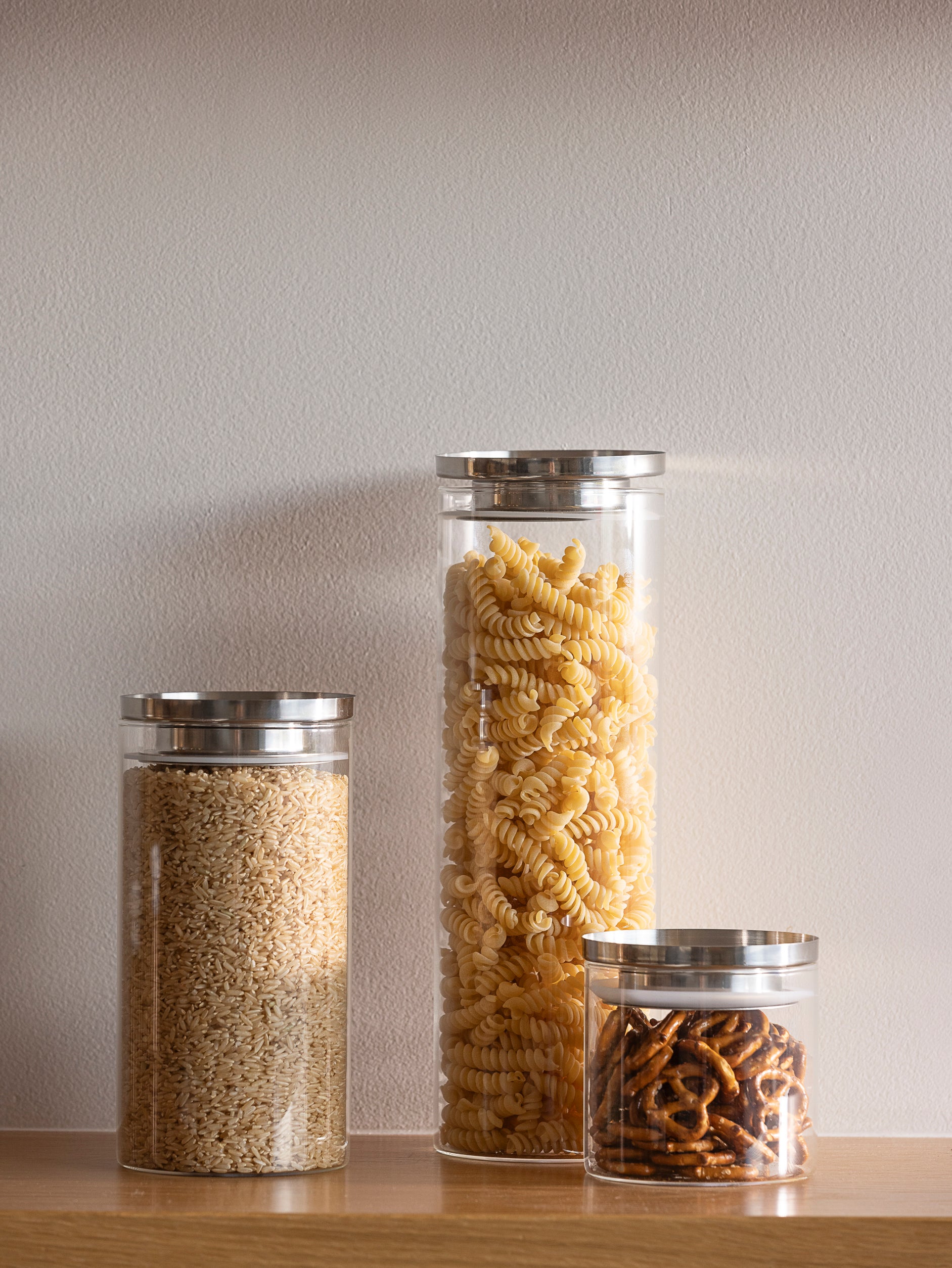 Stacking Canister Clear/Stainless Steel / Large