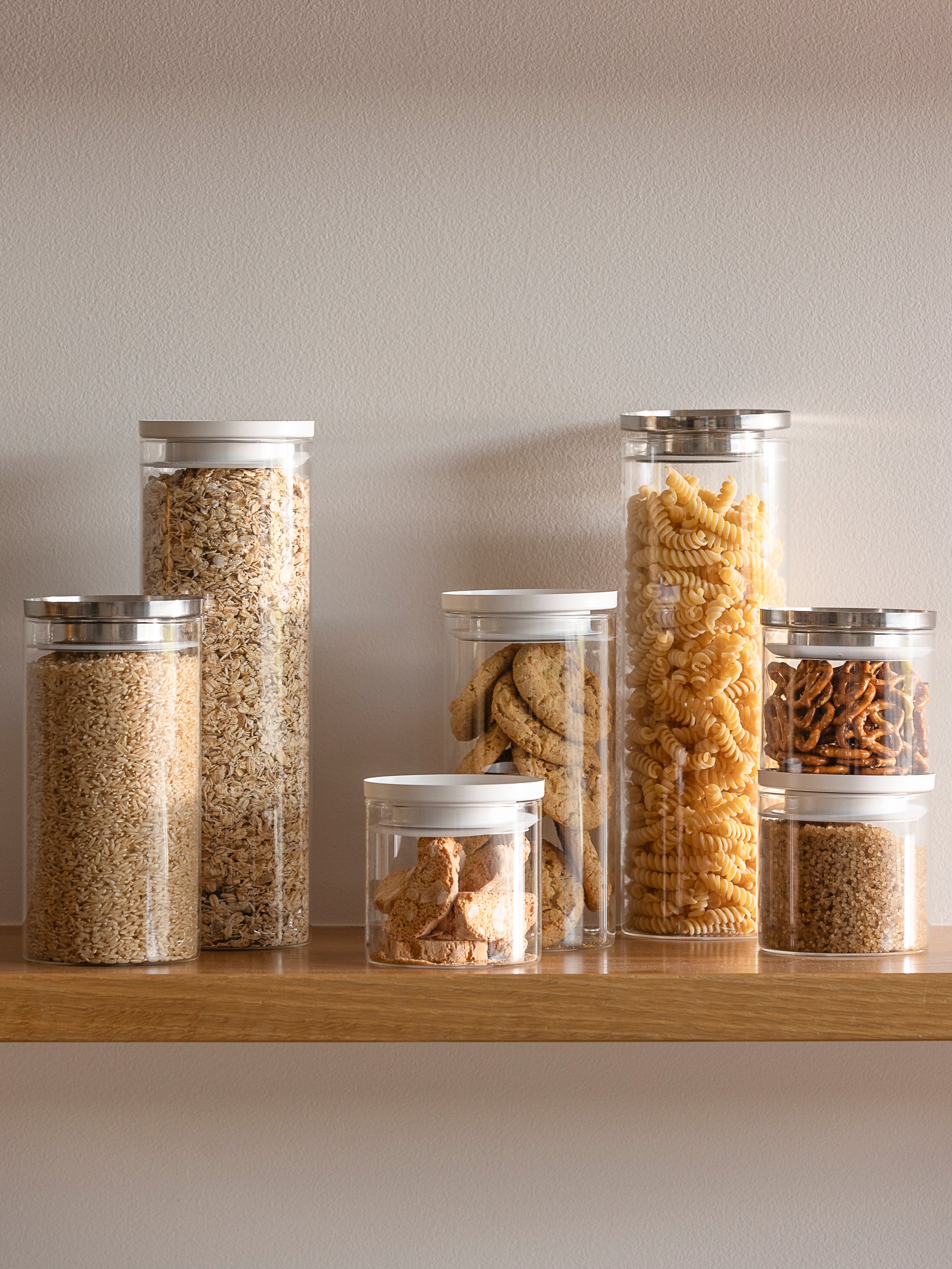 Stacking Canister Clear/Stainless Steel / Large