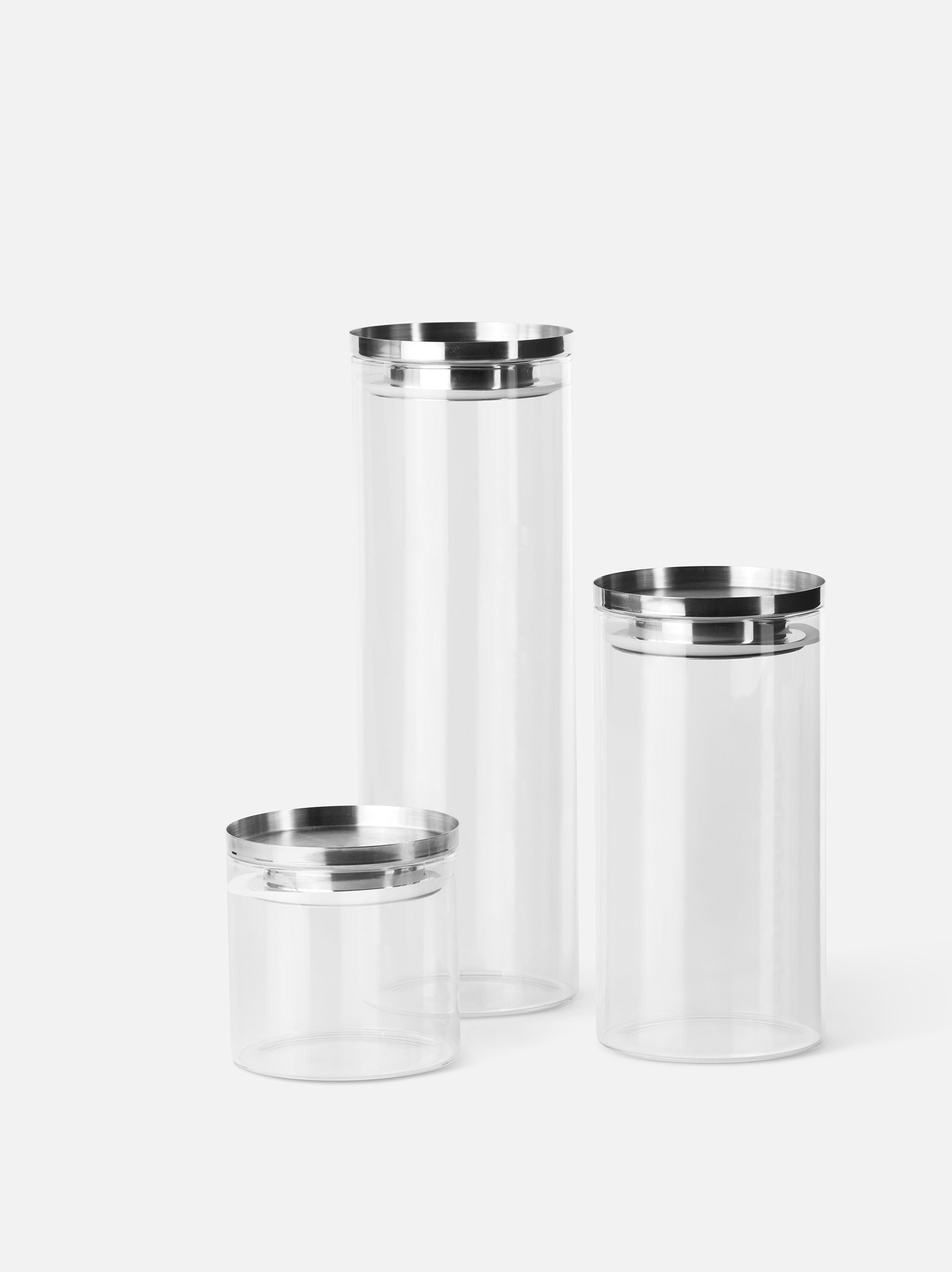Stacking Canister Clear/Stainless Steel / Medium