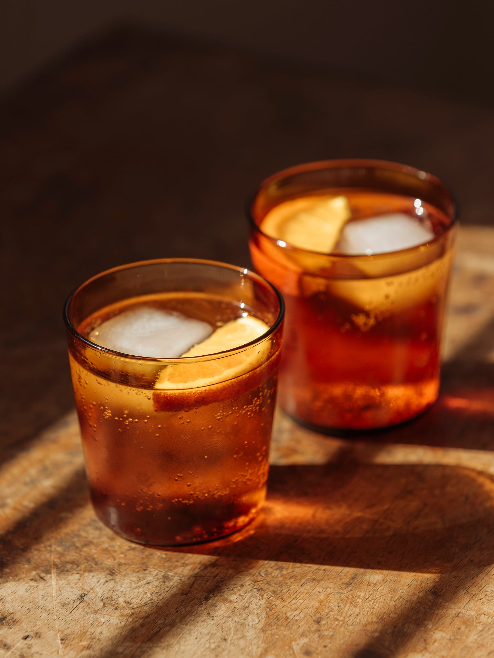 Glass Tumbler Set/4 Amber / 360ml