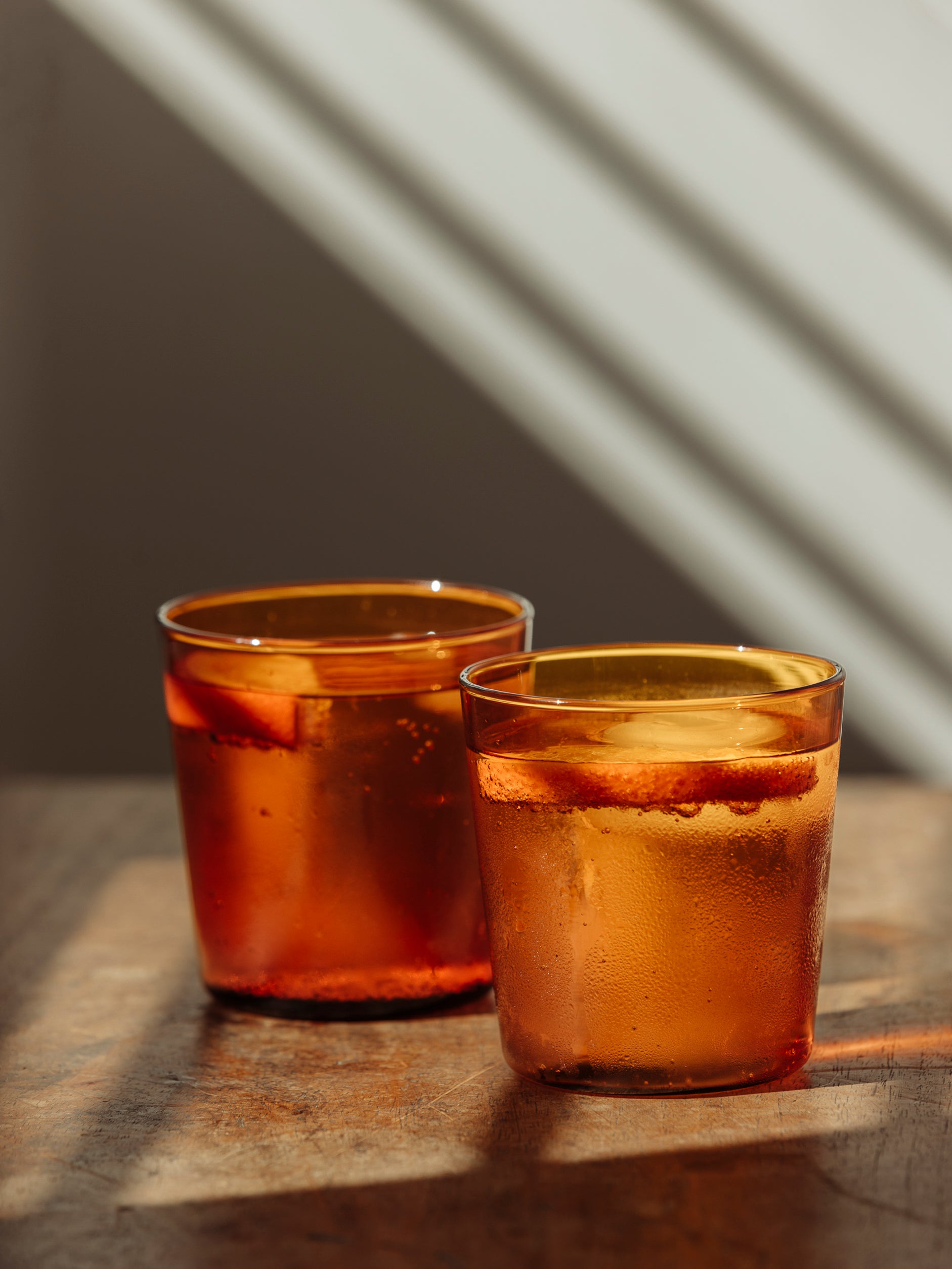 Glass Tumbler Set/4 Amber / 360ml