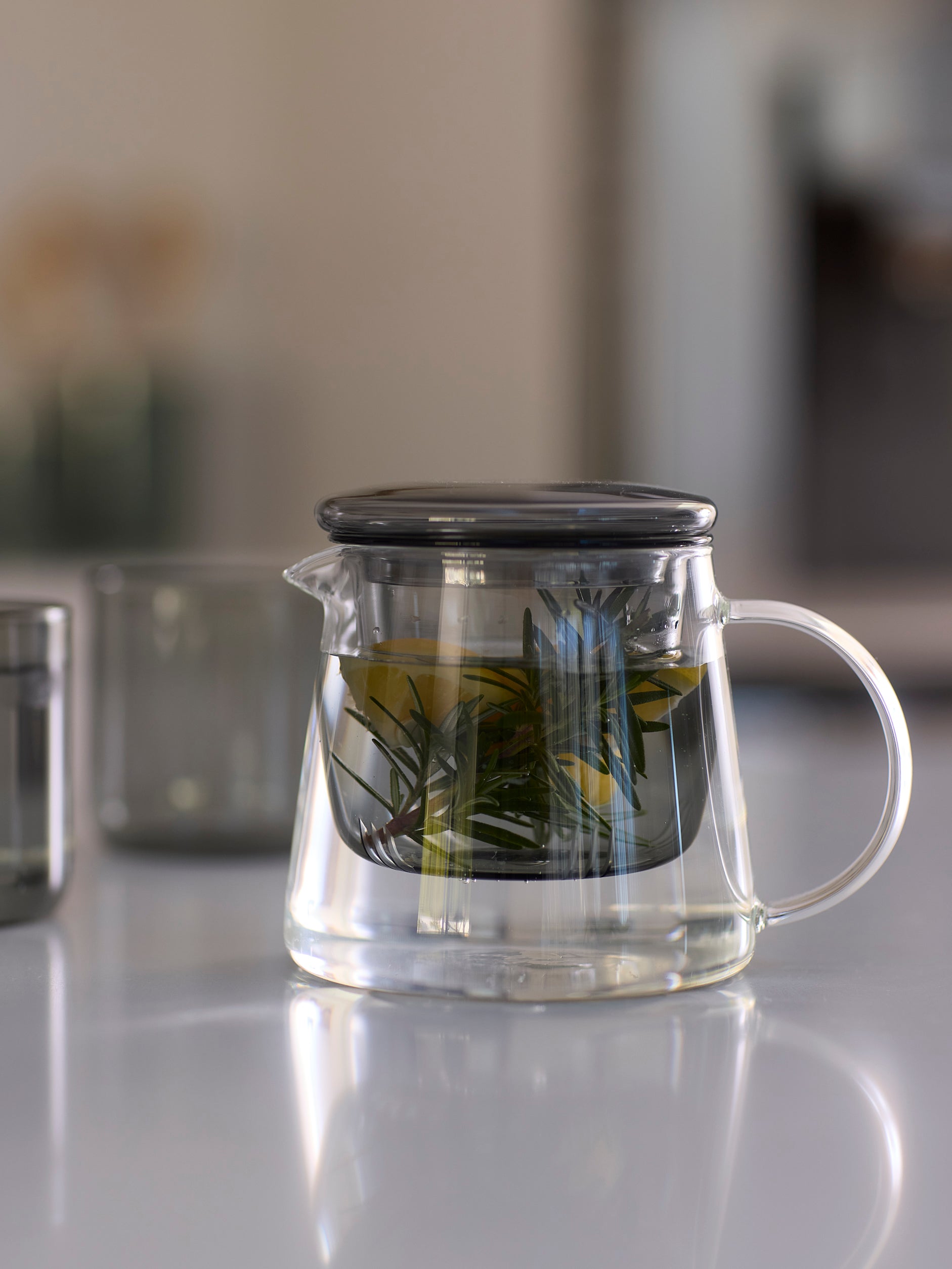 Teapot w/Coloured Lid Clear/Charcoal / 500ml