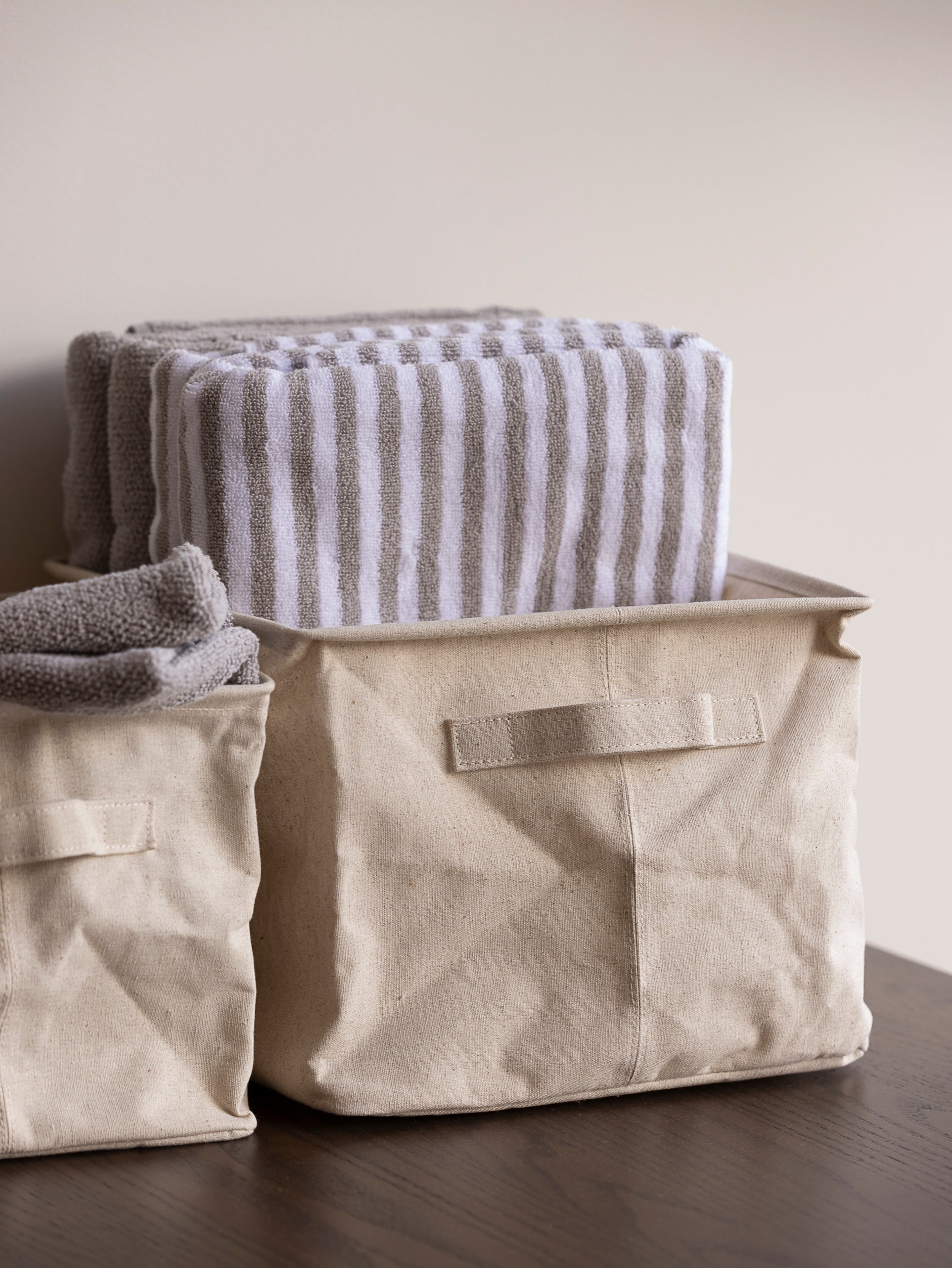 Collapsible Canvas Storage Basket Natural / Small