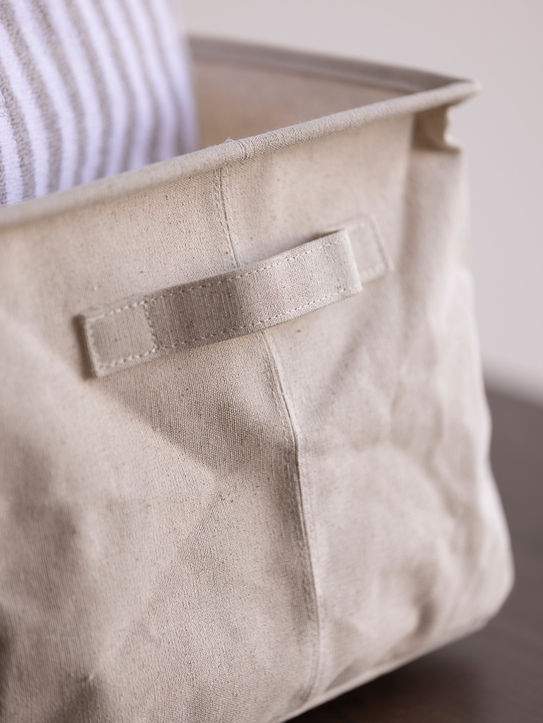 Collapsible Canvas Storage Basket Natural / Small