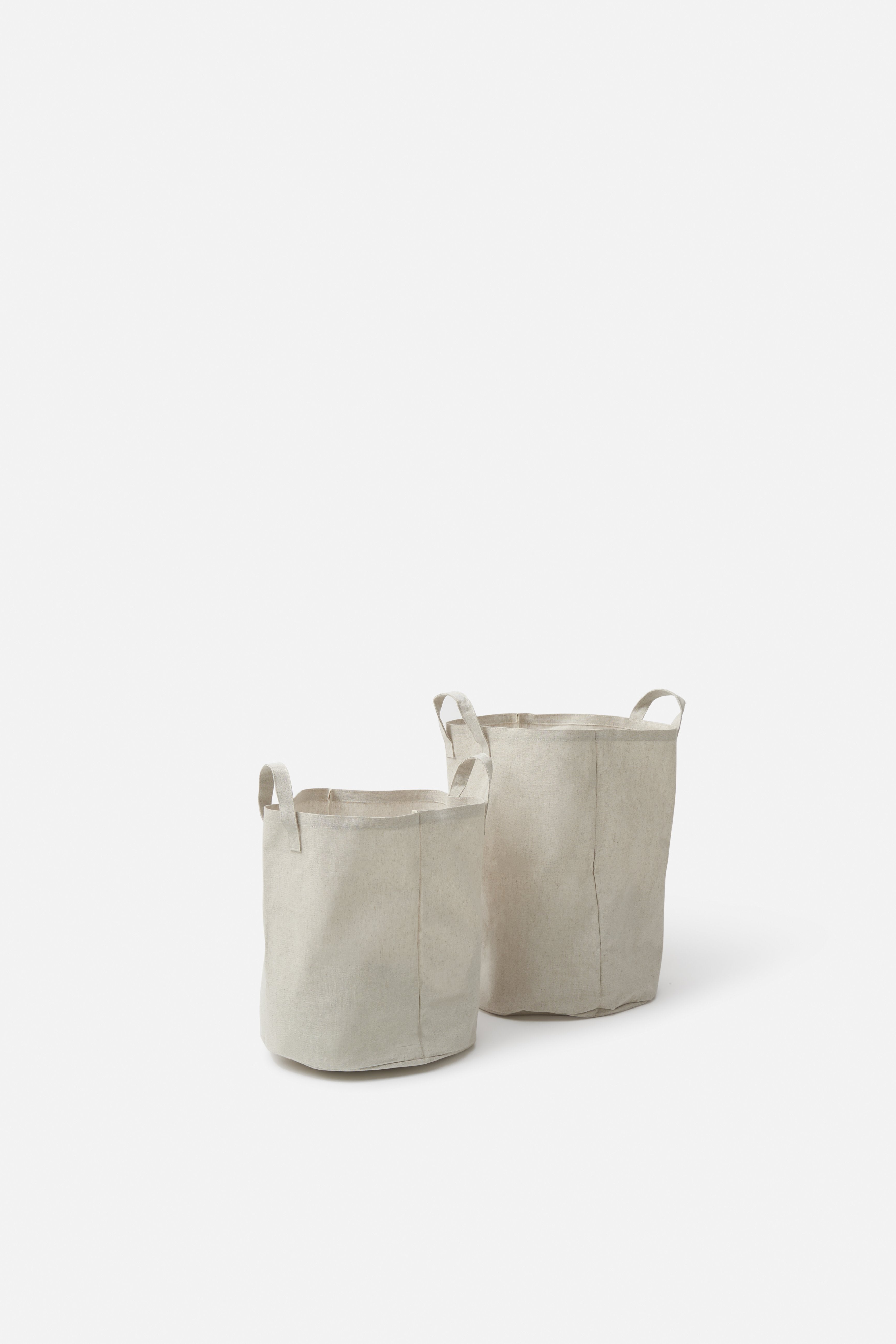 Collapsible Canvas Round Storage Bag Natural / Large